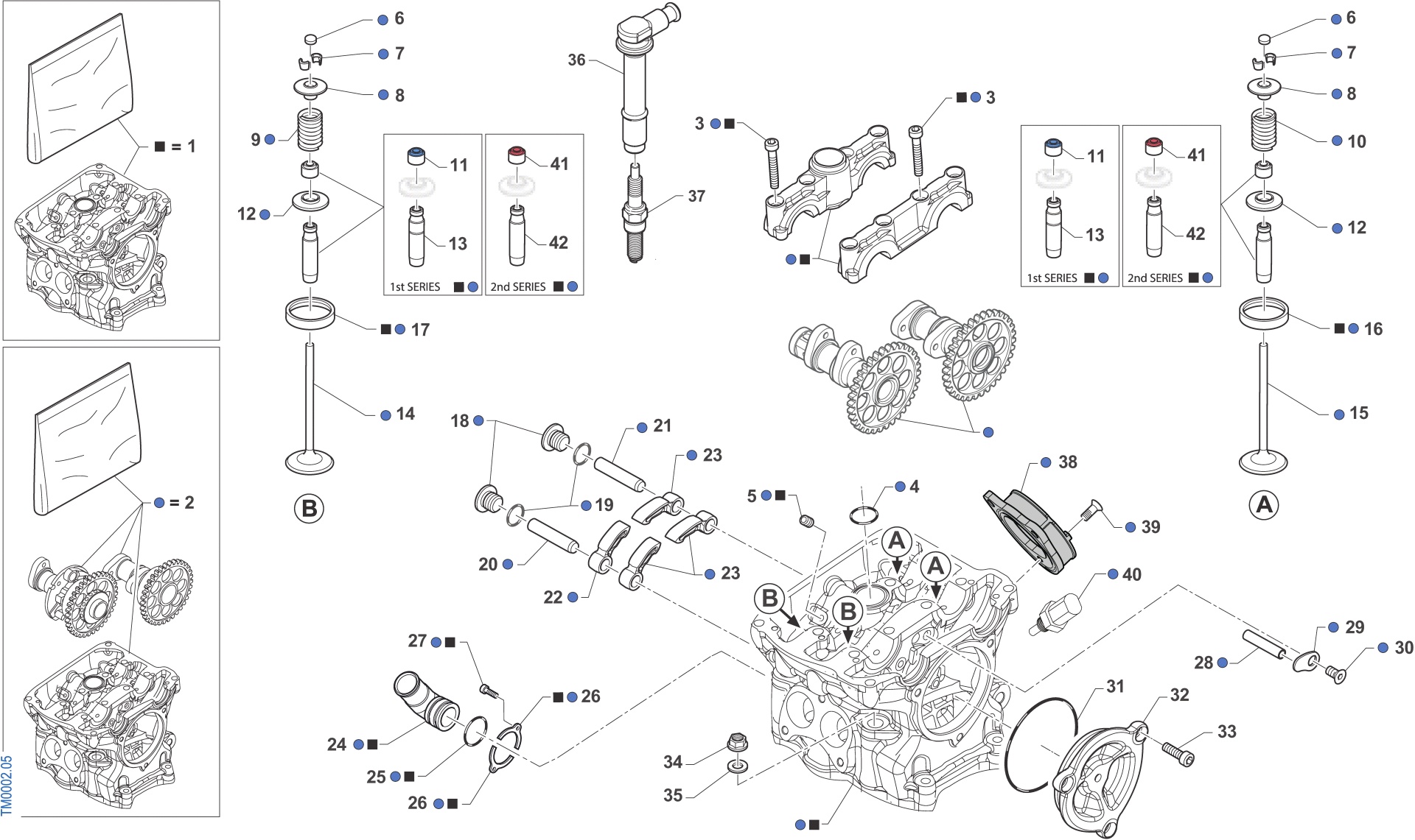 Pièces d'origine pour TM RACING 250 250 4T 250 Fi MX TWIN 2021 - Culasse moteur