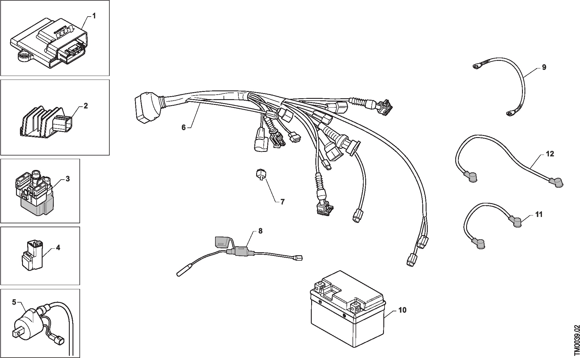 Pièces d'origine pour TM RACING 450 450 4T 450 Fi FT 2021 - Faisceau électrique