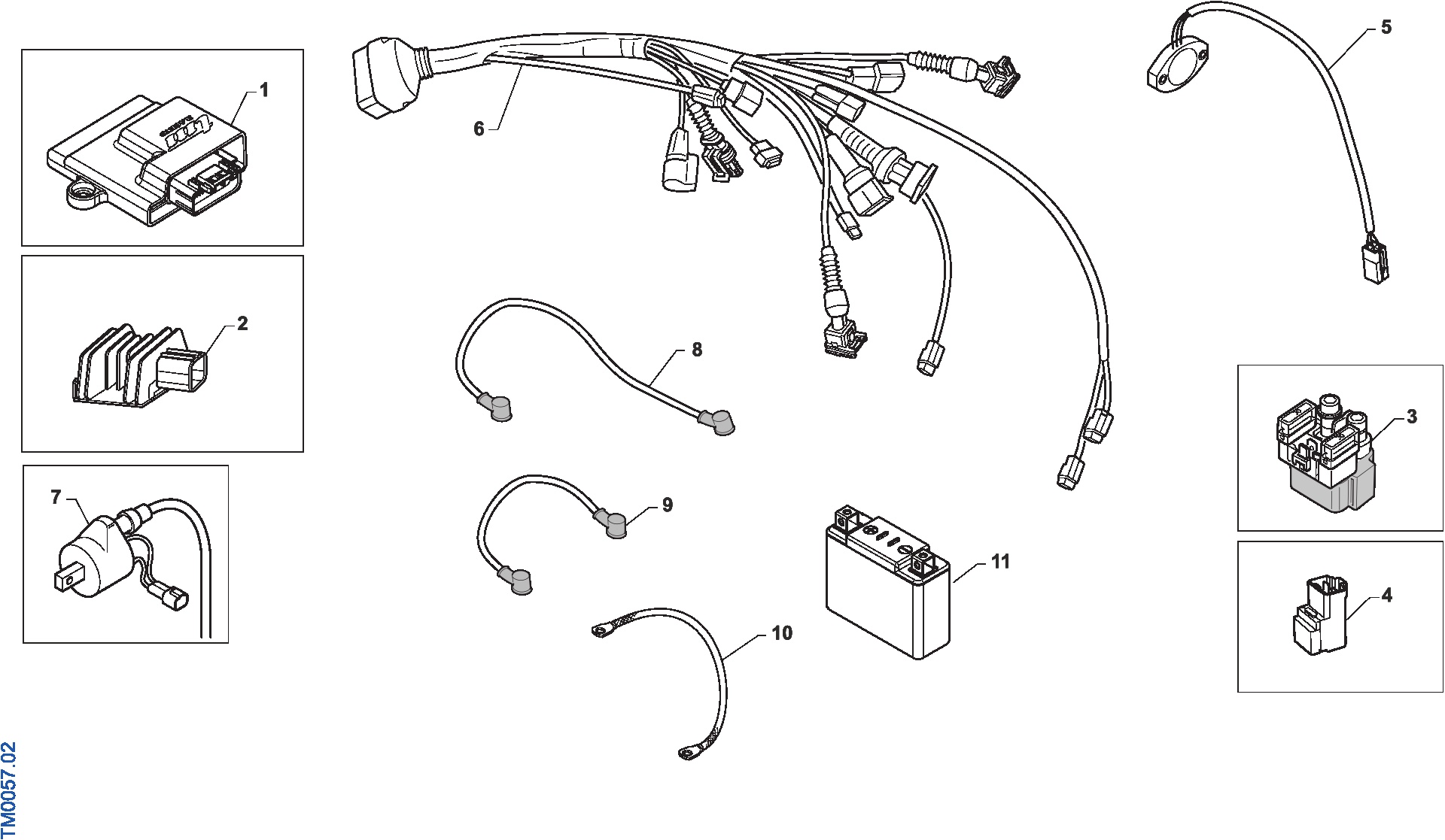 Pièces d'origine pour TM RACING 450 450 4T 450 Fi SMX 2021 - Faisceau électrique ES