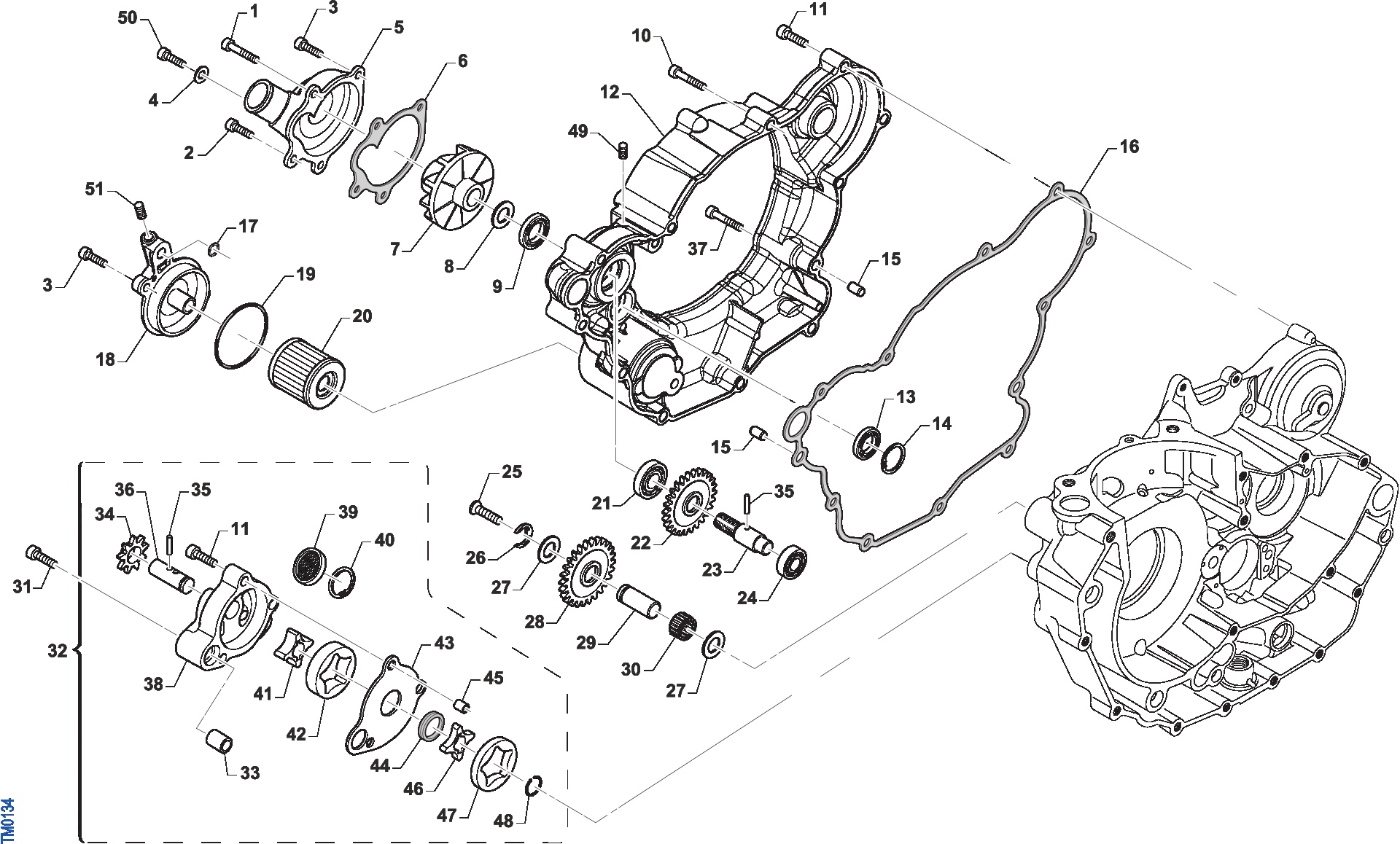 Pièces d'origine pour TM RACING 530 530 4T 530Fi SMR 2021 - Lubrification