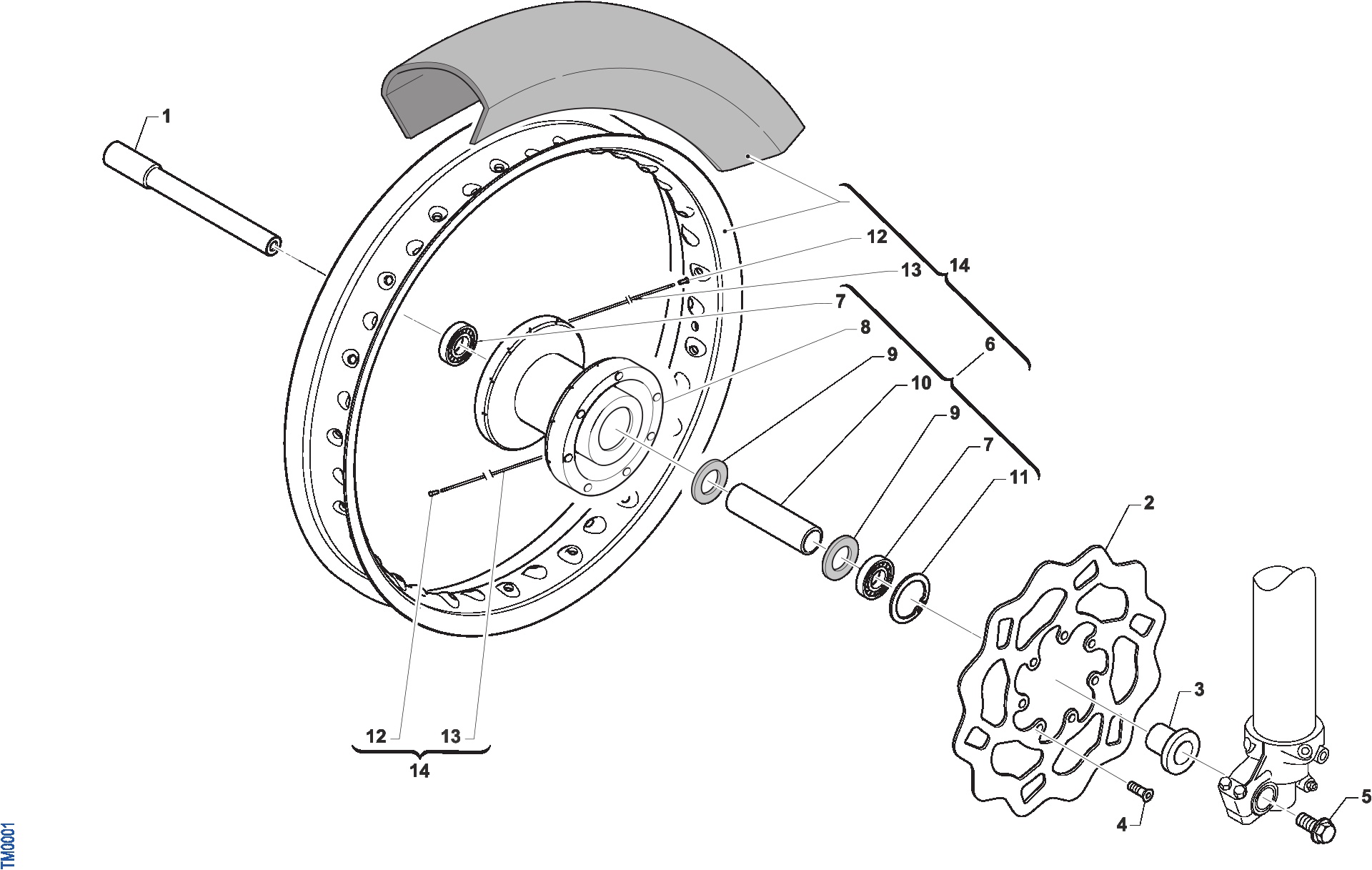 Pièces d'origine pour TM RACING 85 85 2T 85 SMX JUNIOR 2020 - Roue avant SMX