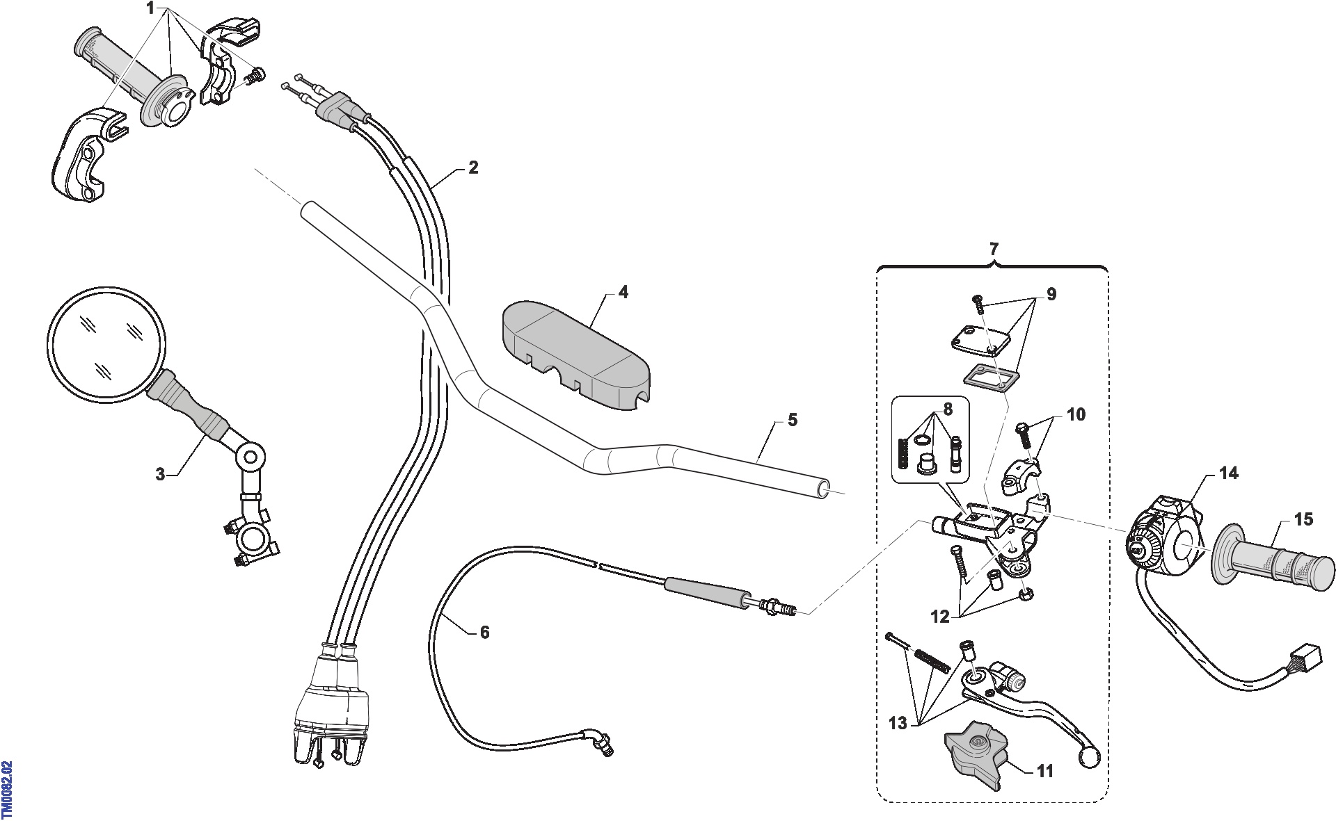 Pièces d'origine pour TM RACING 125 125 2T 125 Fi EN 2020 - Guidon et commandes