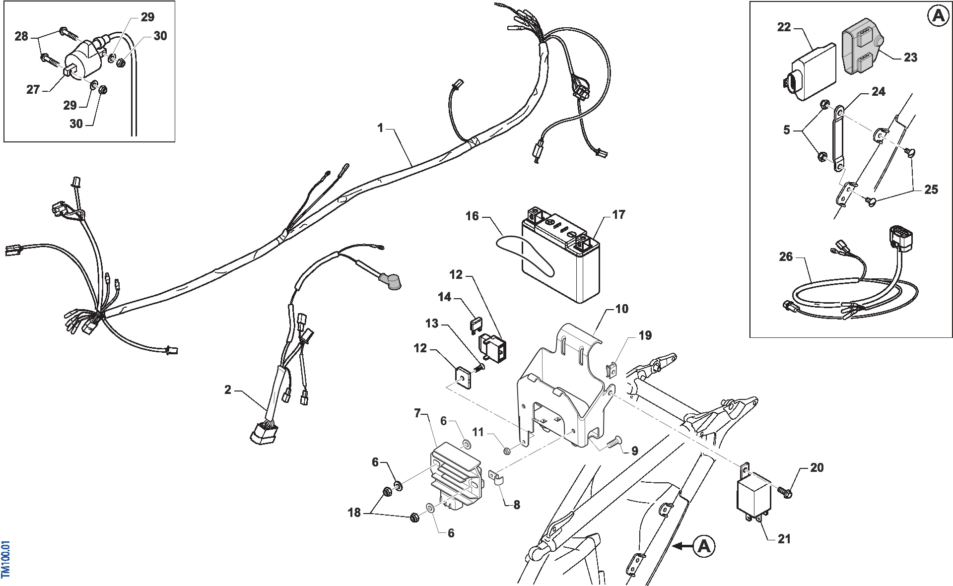 Pièces d'origine pour TM RACING 125 125 2T 125 SMR 2020 - Système électrique