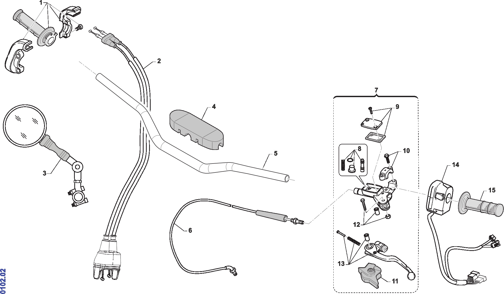 Pièces d'origine pour TM RACING 125 125 2T 125 Fi SMR 2020 - Guidon et commandes