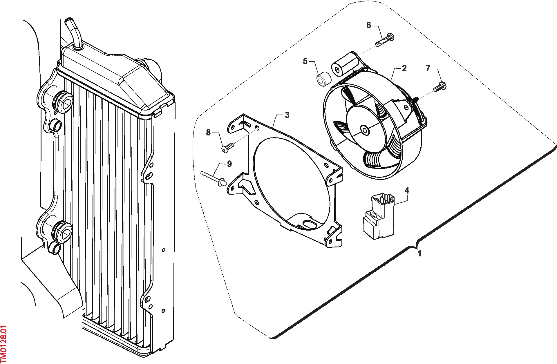 Pièces d'origine pour TM RACING 300 300 2T 300 FI EN 2020 - Ventilateur de radiateur