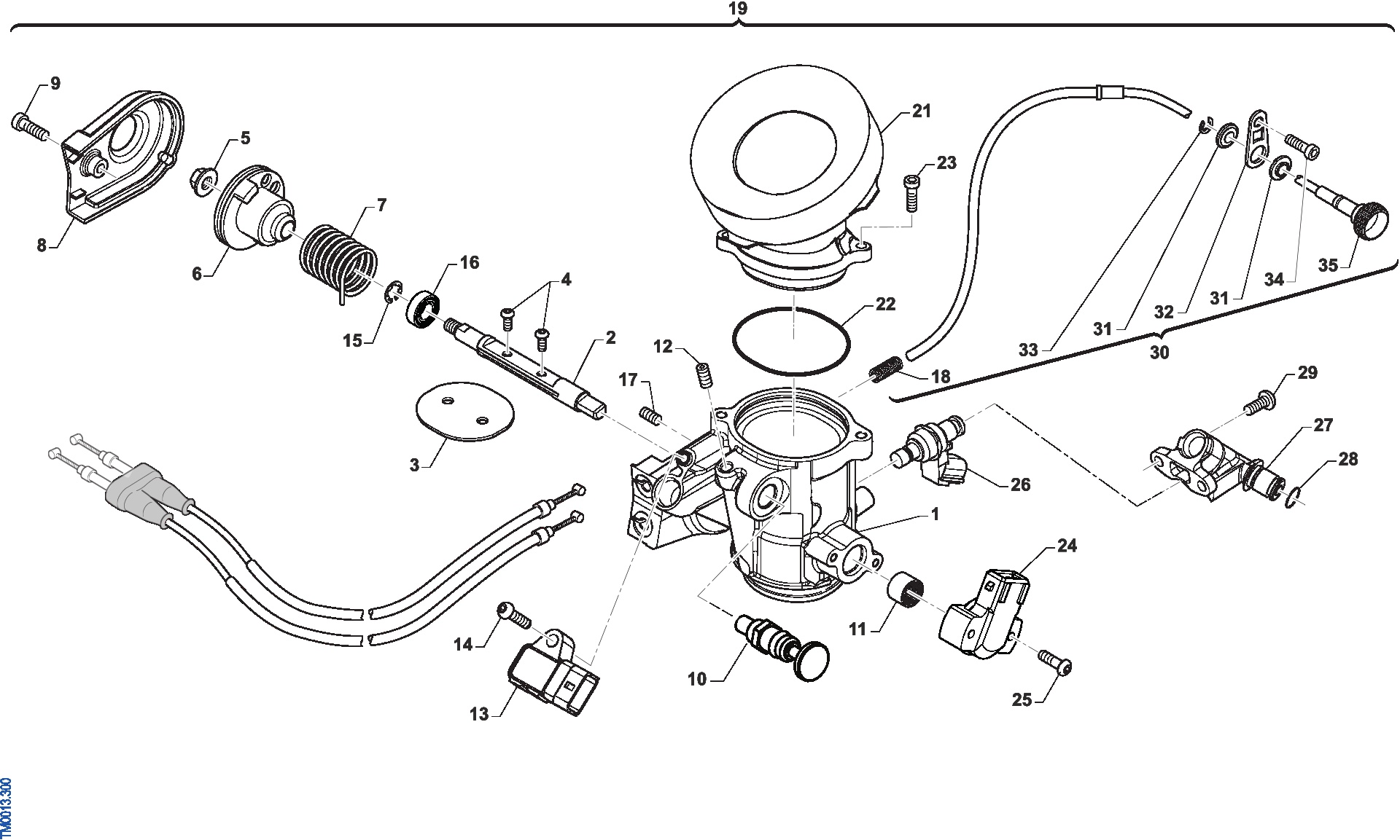 Pièces d'origine pour TM RACING 300 300 4T 300Fi EN TWIN 2020 - Corps d'admission 300Fi 4T