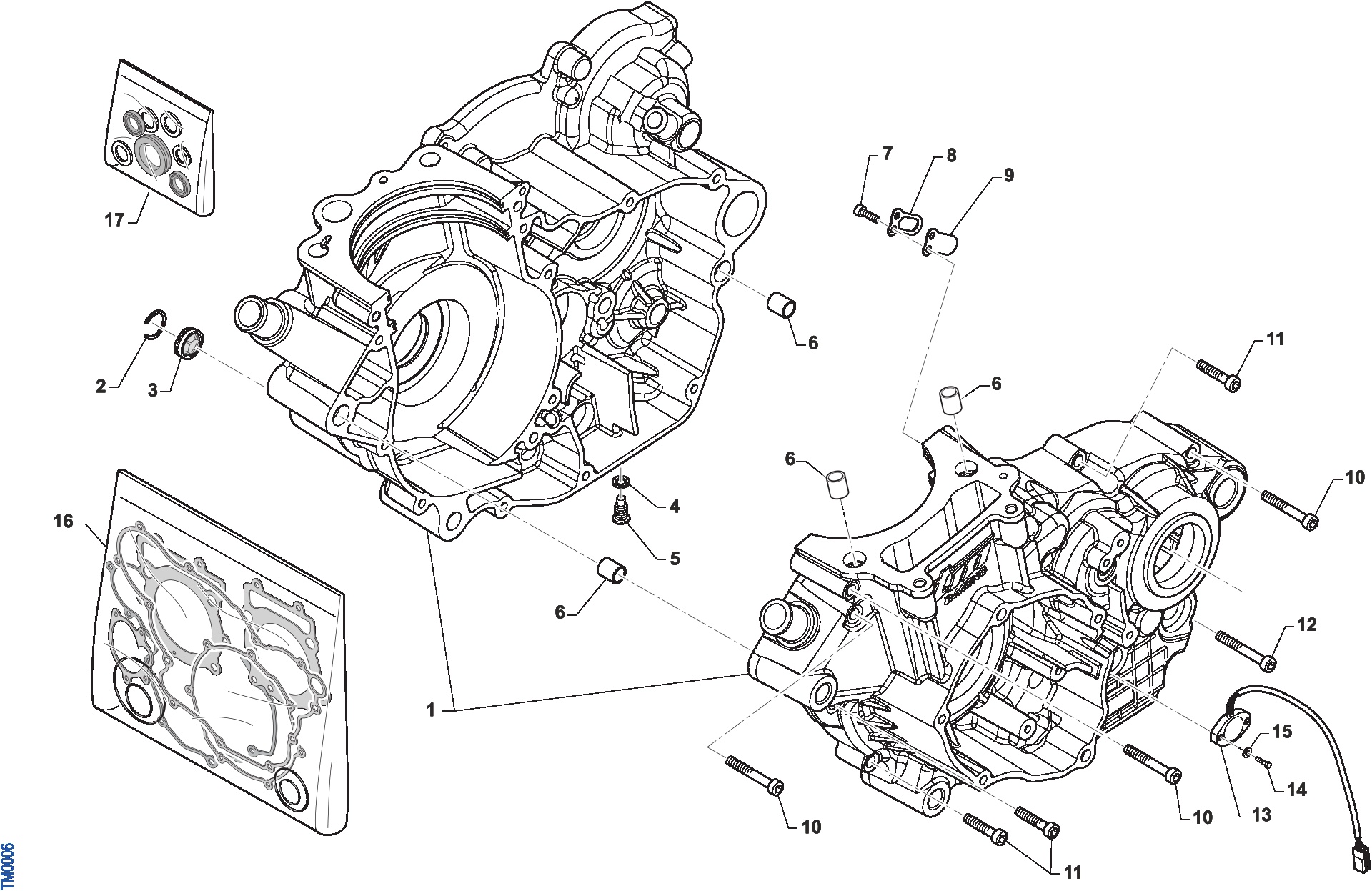 Pièces d'origine pour TM RACING 300 300 4T 300 FI MX TWIN 2020 - Carter moteur