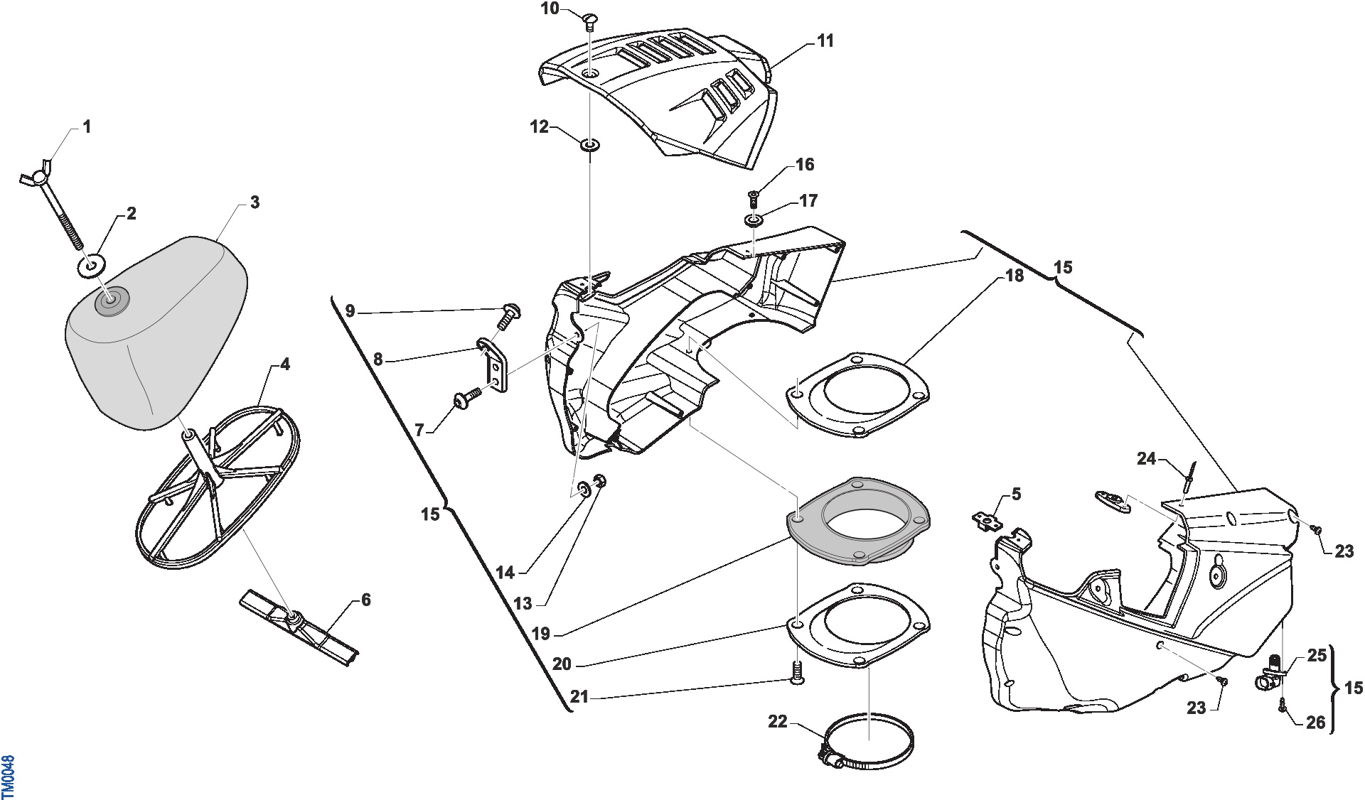 Pièces d'origine pour TM RACING 450 450 4T 450 Fi EN 2020 - Filtre à air moteur