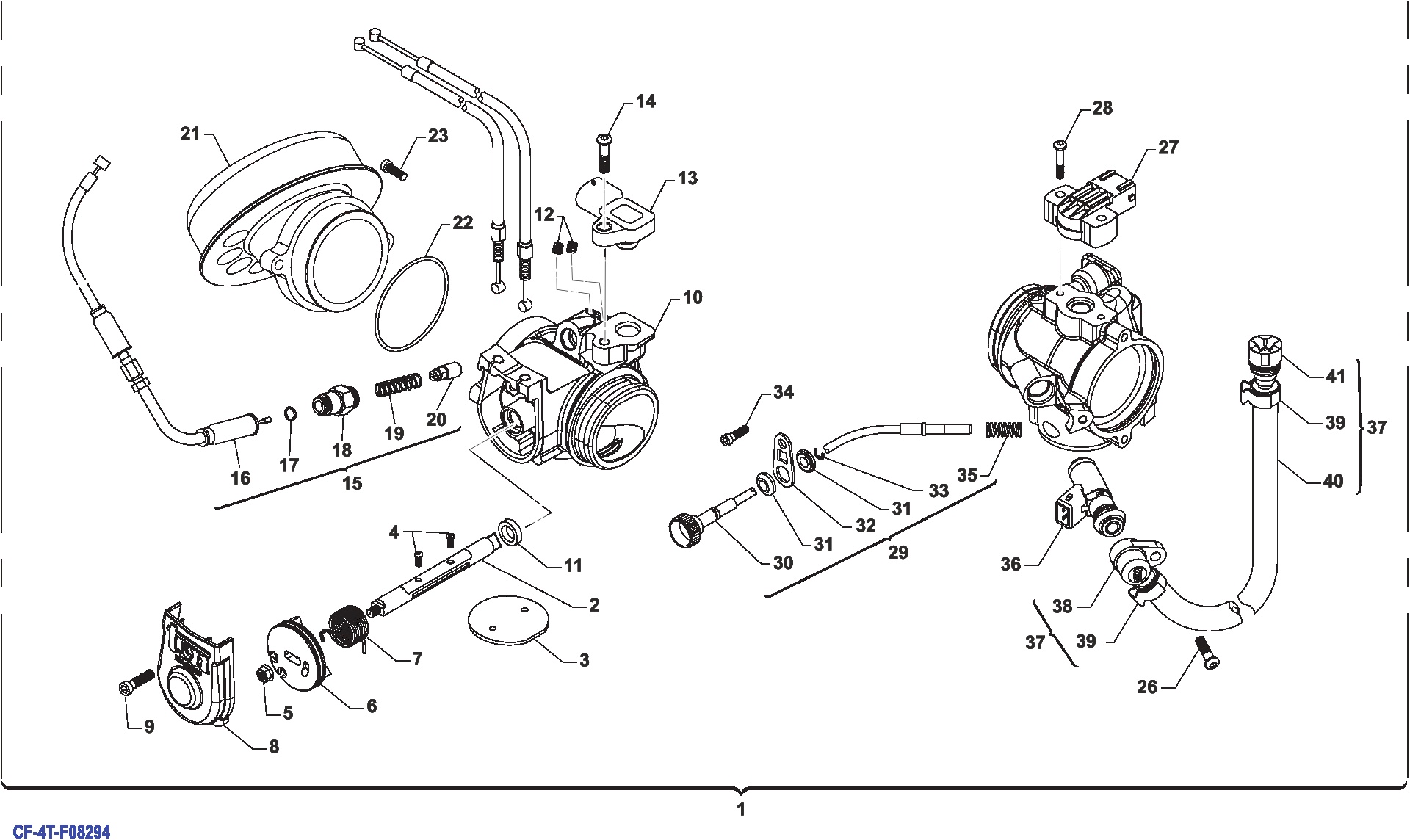 Pièces d'origine pour TM RACING 450 450 4T 450 Fi EN 2020 - Corps d'admission