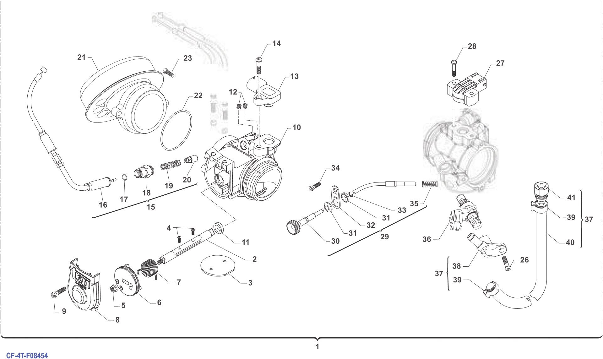 Pièces d'origine pour TM RACING 450 450 4T 450 Fi EN 2020 - Corps d'admission KEIHIN 450