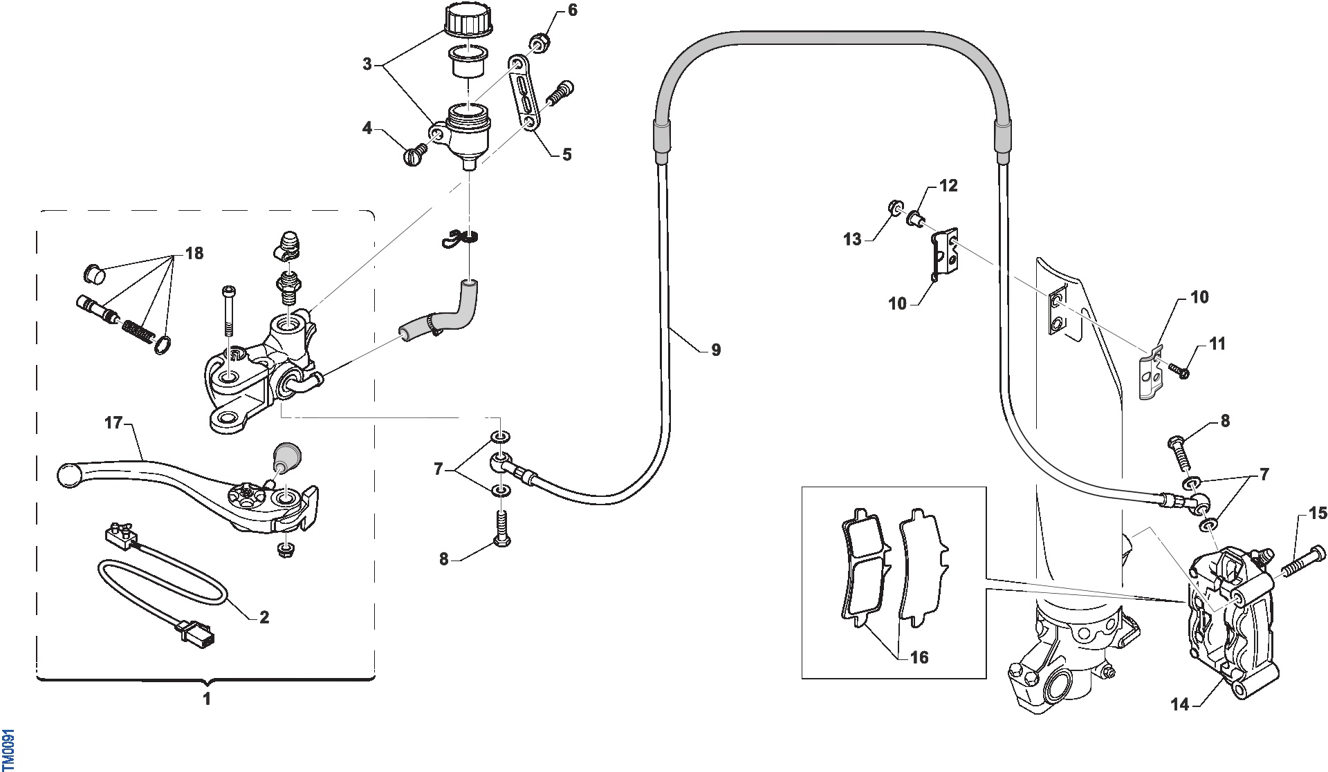 Pièces d'origine pour TM RACING 450 450 4T 450 Fi SMR 2020 - Frein avant