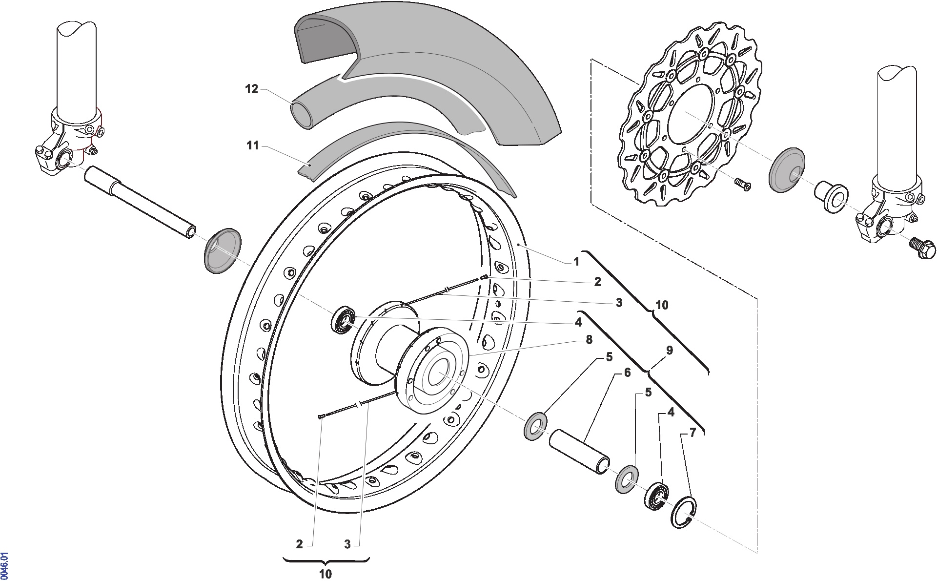 Pièces d'origine pour TM RACING 450 450 4T 450 Fi SMX 2020 - Roue avant 16 x 3,5