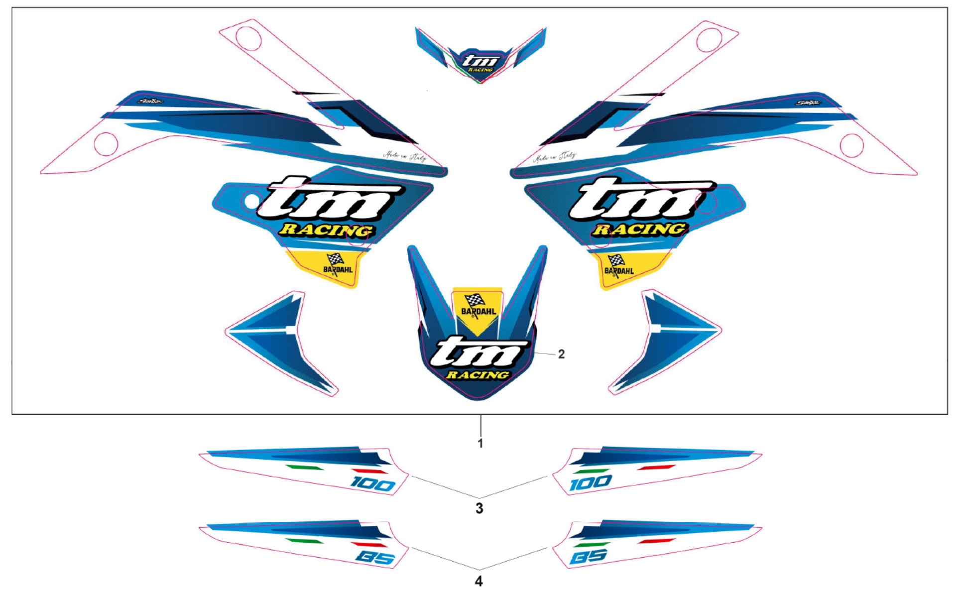 Pièces d'origine pour TM RACING 85 85 2T 85 MX JUNIOR 2019 - Autocollants et adhésifs