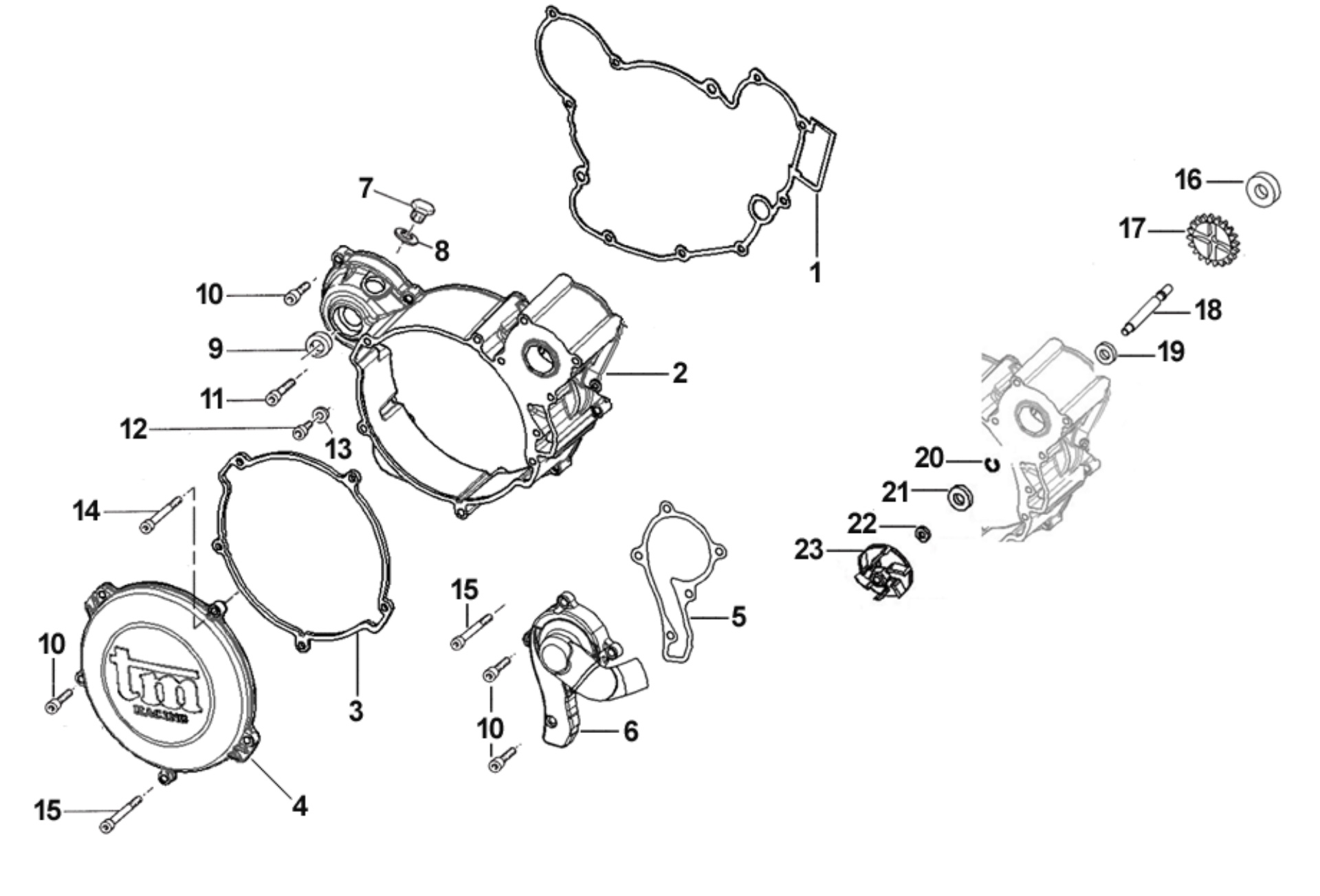 Pièces d'origine pour TM RACING 125 125 2T 125 EN 2019 - Embrayage