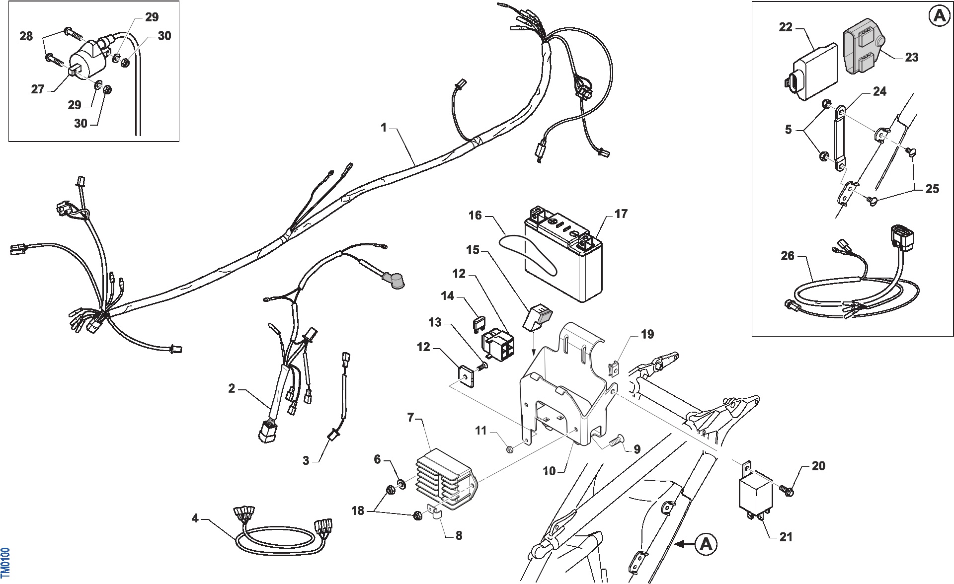 Pièces d'origine pour TM RACING 125 125 2T 125 SMR 2019 - Système électrique