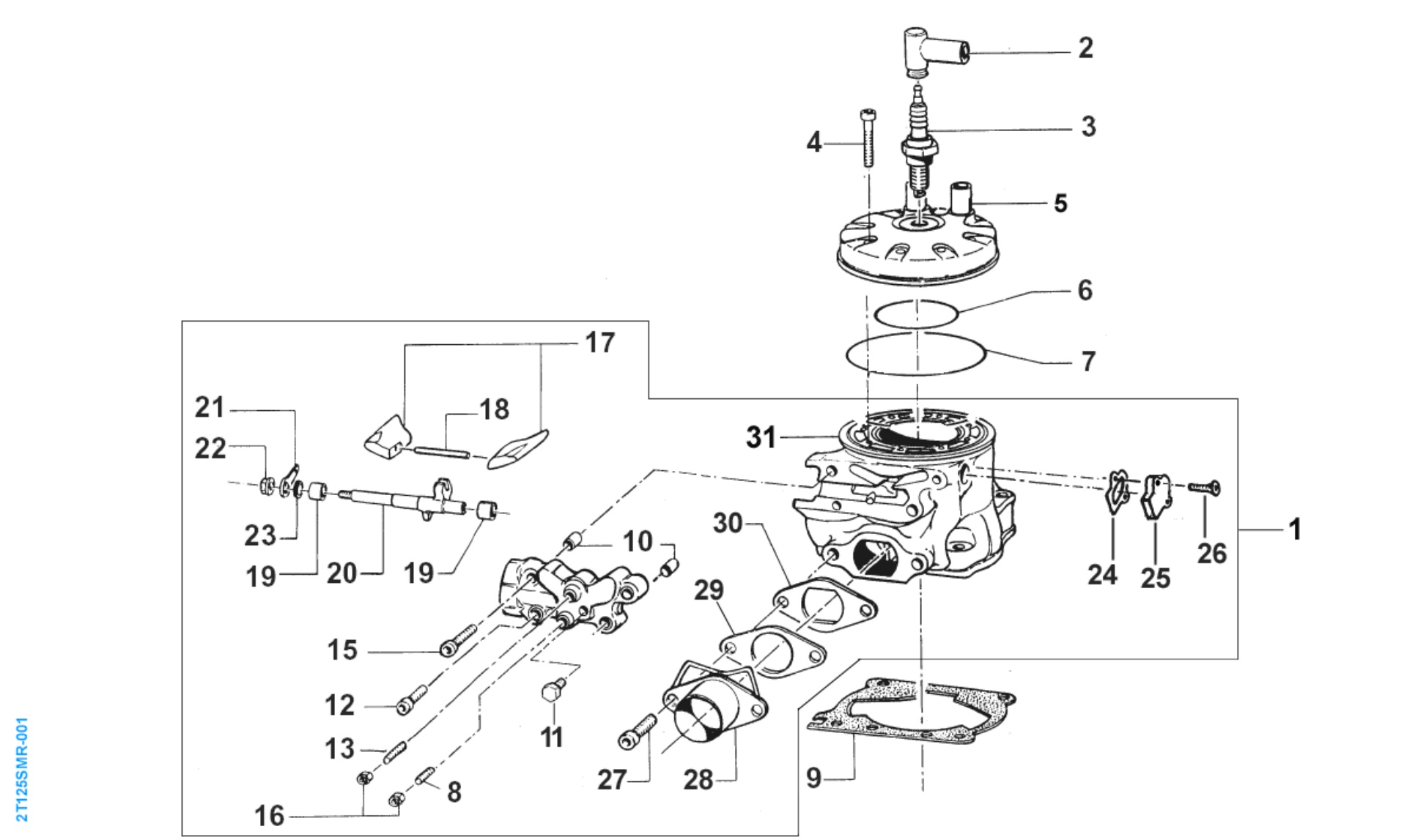 Pièces d'origine pour TM RACING 125 125 2T 125 SMR 2019 - Cylindre moteur