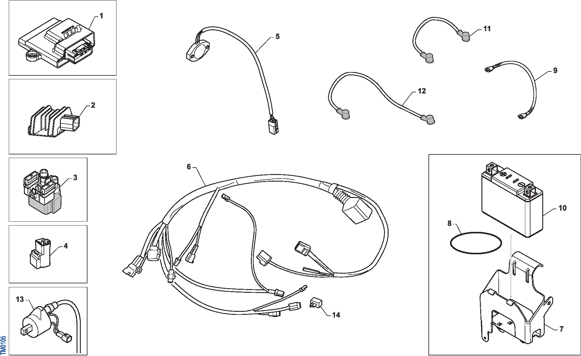 Pièces d'origine pour TM RACING 250 250 2T 250Fi ES EN 2019 - Faisceau électrique