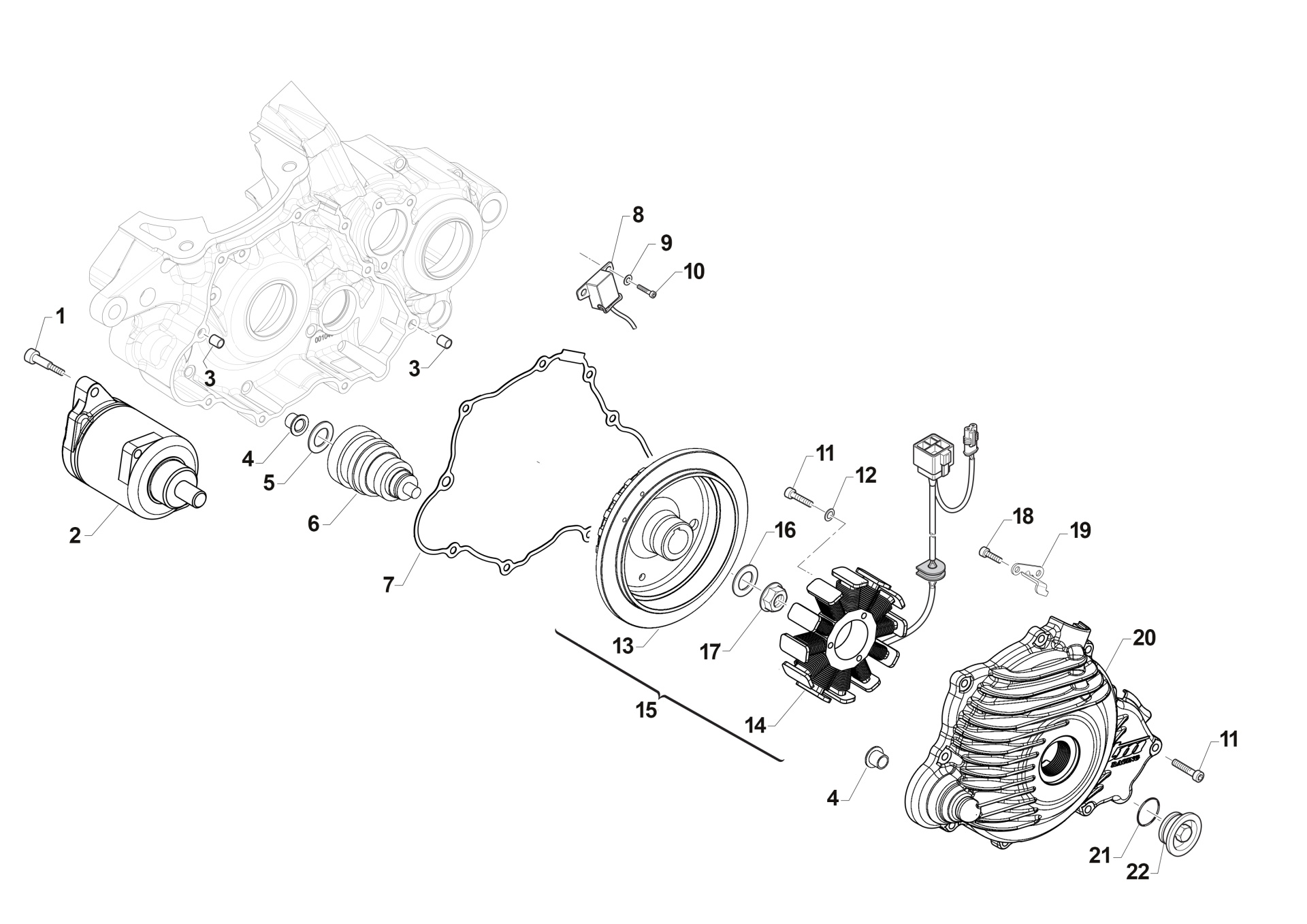 Pièces d'origine pour TM RACING 250 250 2T 250 ES MX 2019 - Système d'allumage