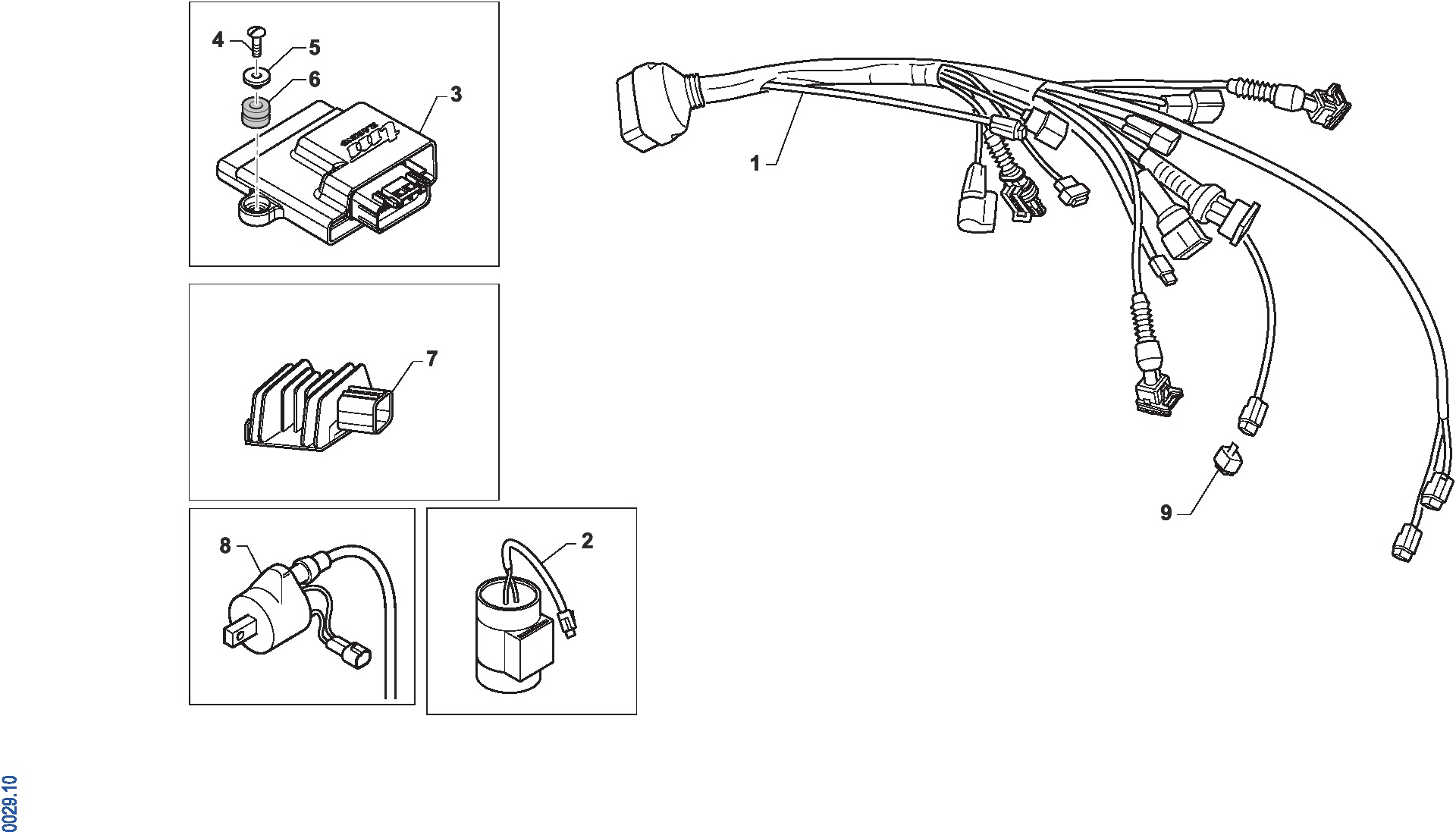 Pièces d'origine pour TM RACING 250 250 4T 250 Fi MX TWIN 2019 - Faisceau électrique KS