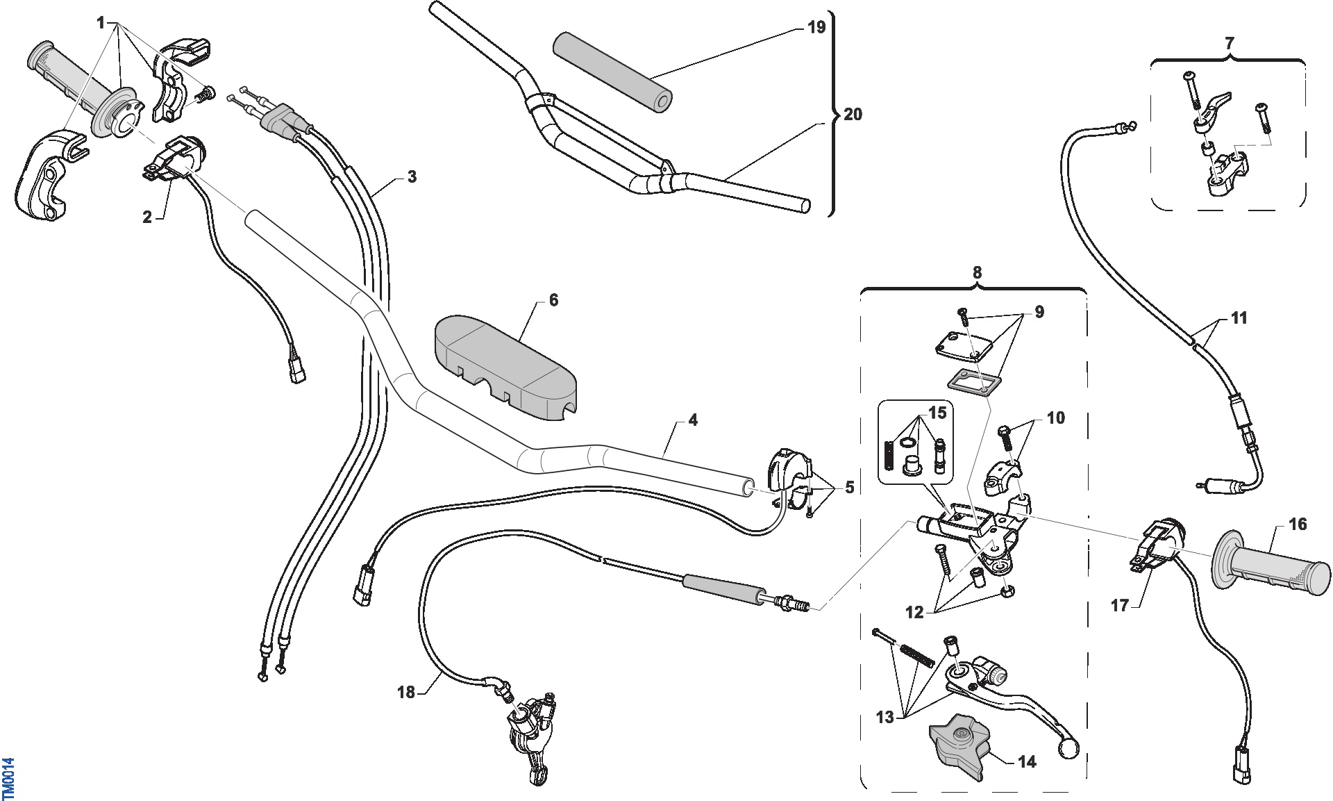 Pièces d'origine pour TM RACING 250 250 4T 250 Fi SMX 2019 - Guidon