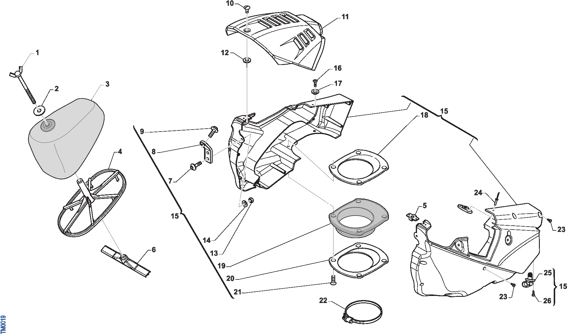 Pièces d'origine pour TM RACING 250 250 4T 250 Fi SMX 2019 - Filtre à air