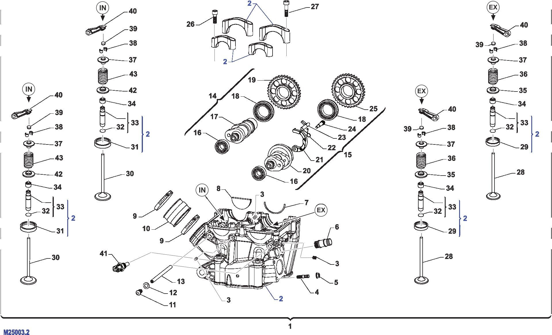 Pièces d'origine pour TM RACING 300 300 4T 300Fi EN 2019 - Culasse moteur