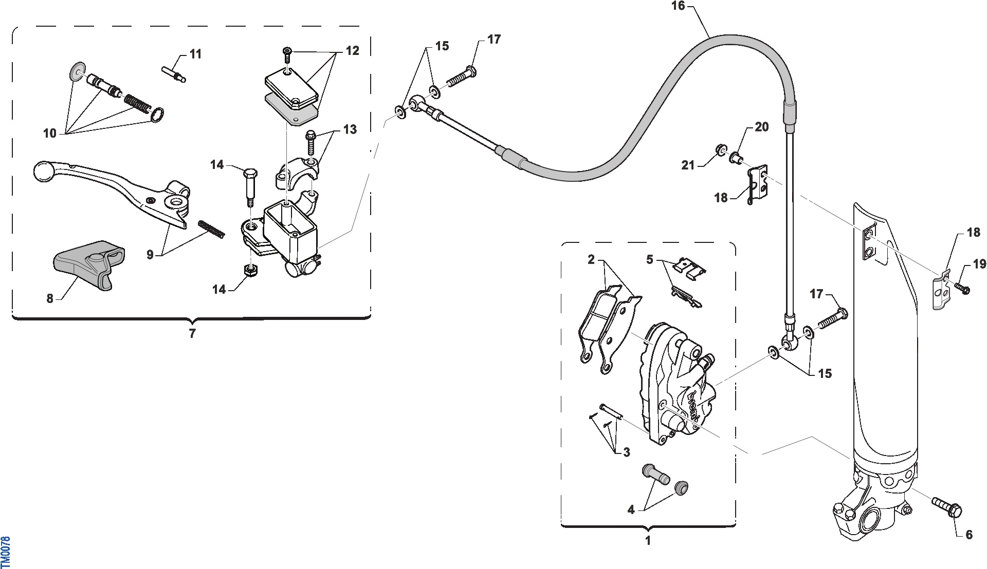 Pièces d'origine pour TM RACING 300 300 4T 300Fi MX 2019 - Frein avant