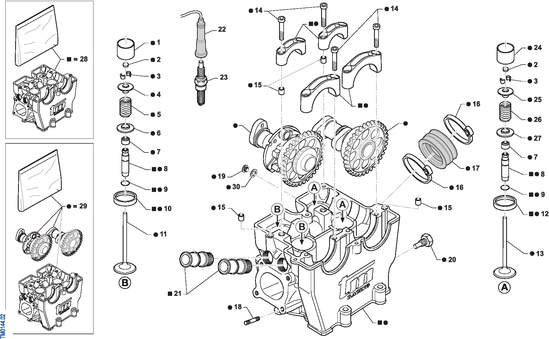 Pièces d'origine pour TM RACING 450 450 4T 450 Fi SMX v.2 2019 - Culasse moteur