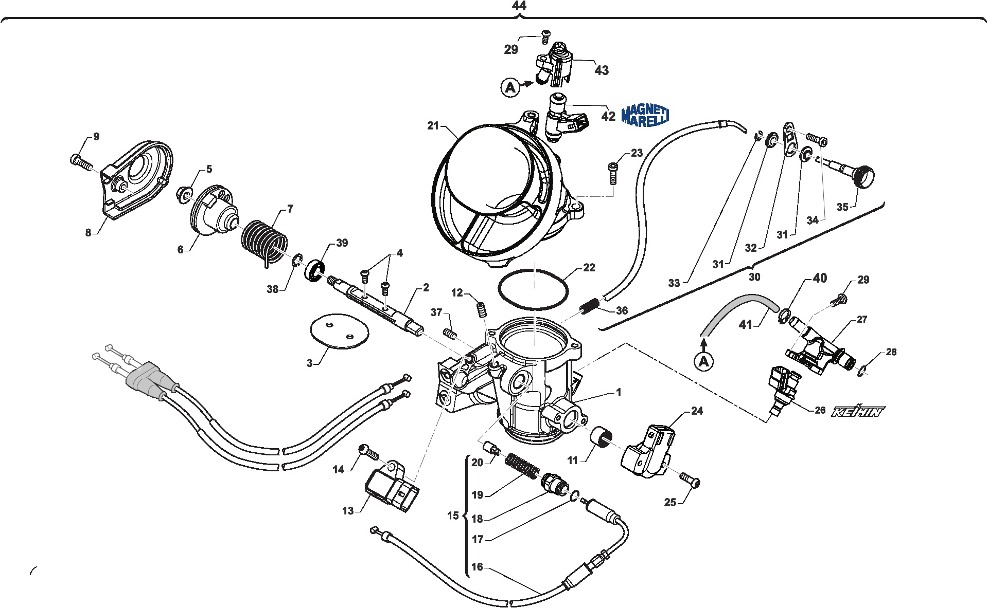 Pièces d'origine pour TM RACING 450 450 4T 450 Fi SMX v.2 2019 - Corps d'admission