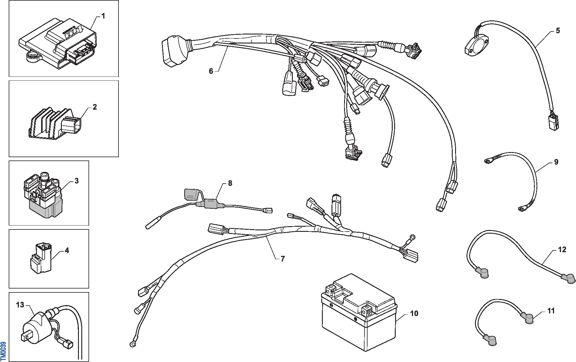 Pièces d'origine pour TM RACING 530 530 4T 530 Fi EN 2019 - Faisceau électrique