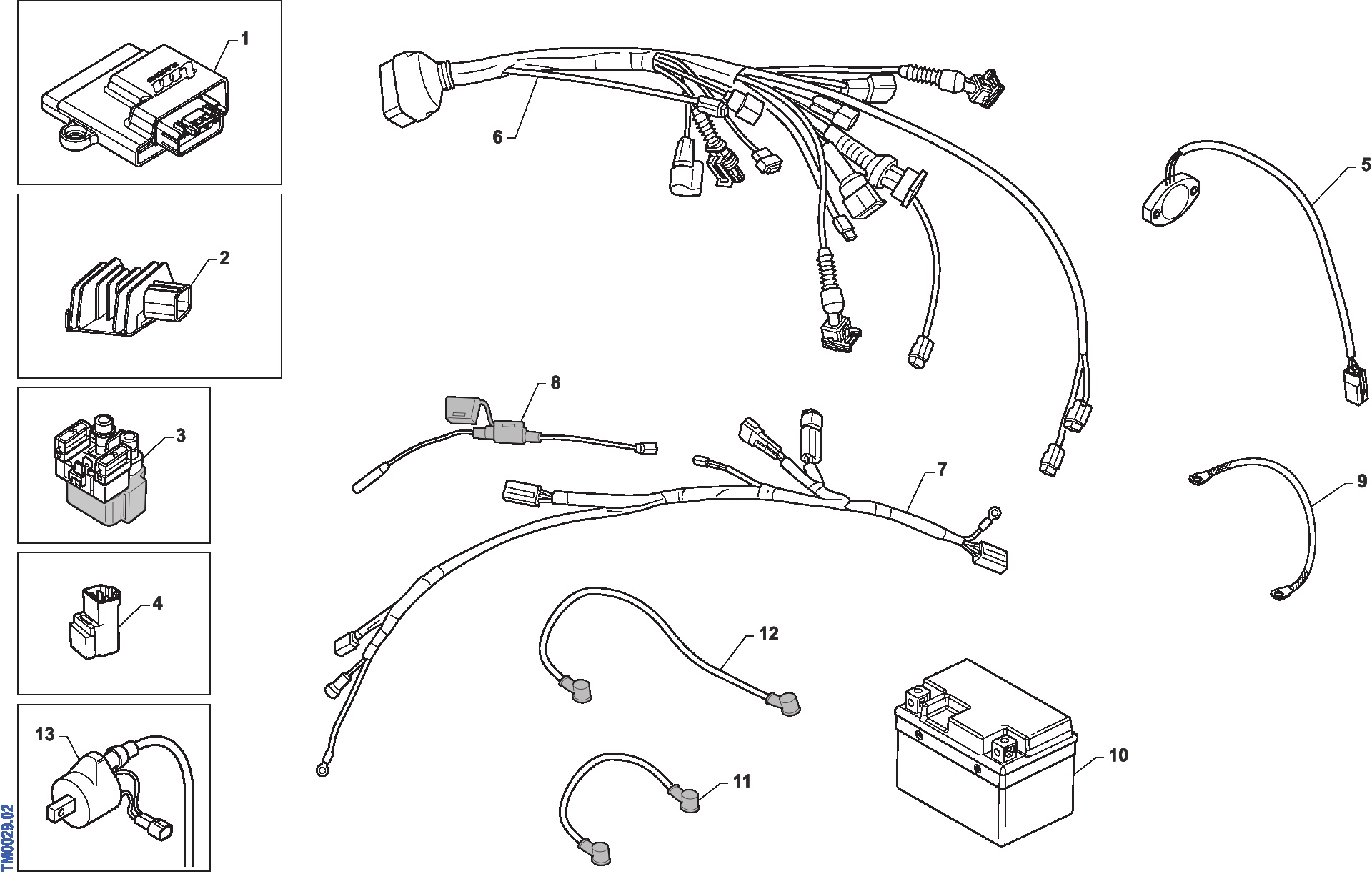 Pièces d'origine pour TM RACING 530 530 4T 530 Fi MX 2019 - Faisceau électrique ES