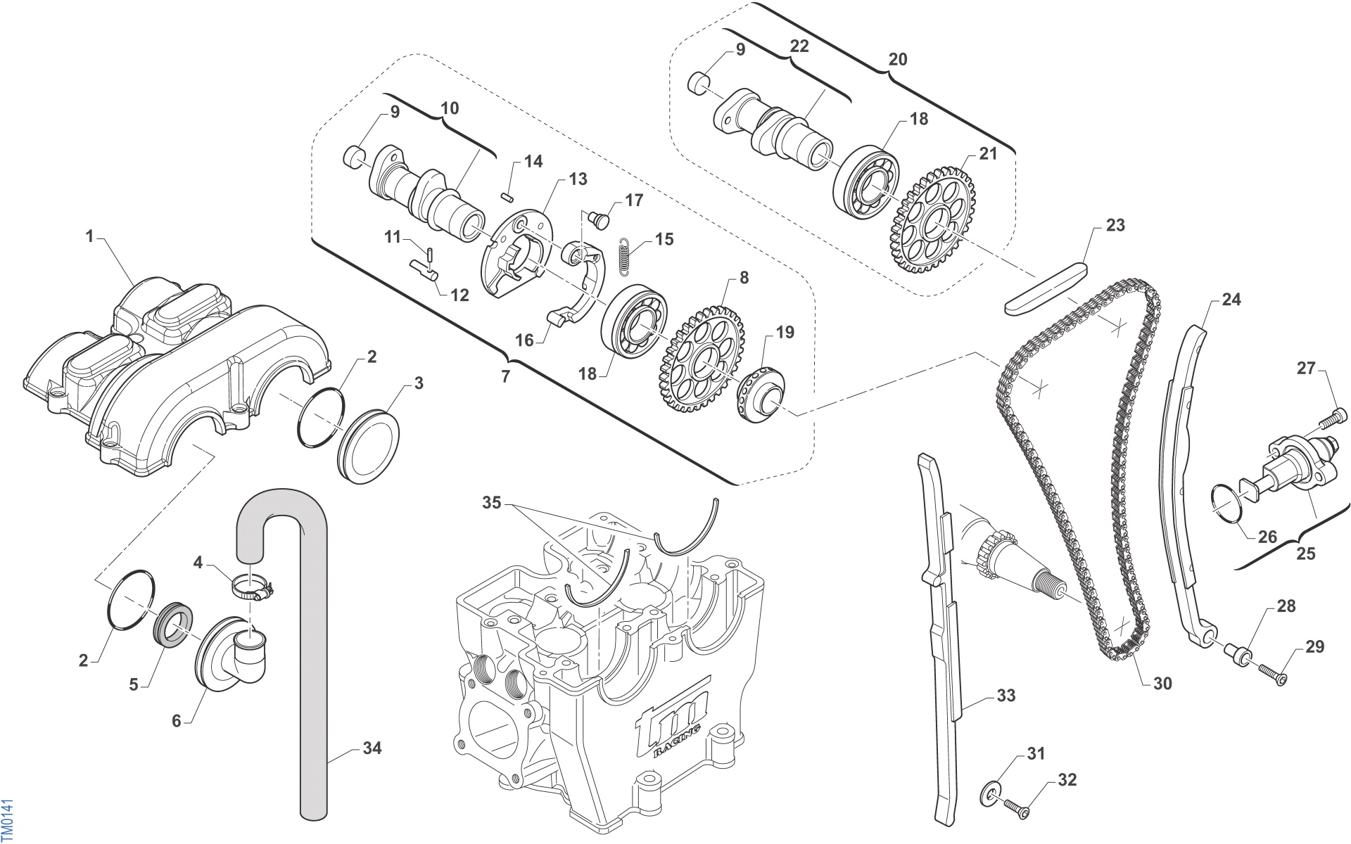 Pièces d'origine pour TM RACING 530 530 4T 530 Fi MX 2019 - Distribution et allumage moteur