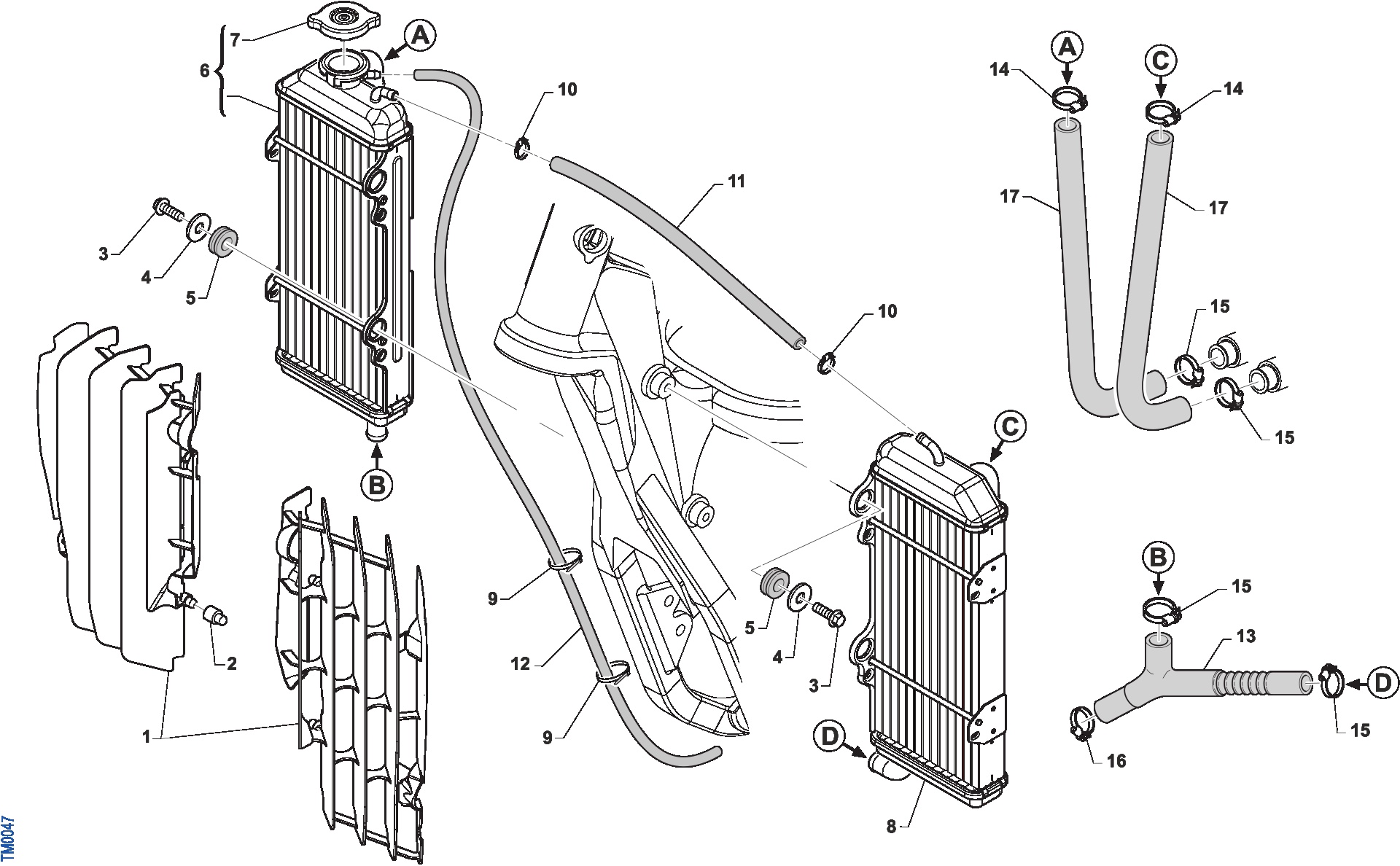Pièces d'origine pour TM RACING 530 530 4T 530 Fi SMX 2019 - Radiateurs