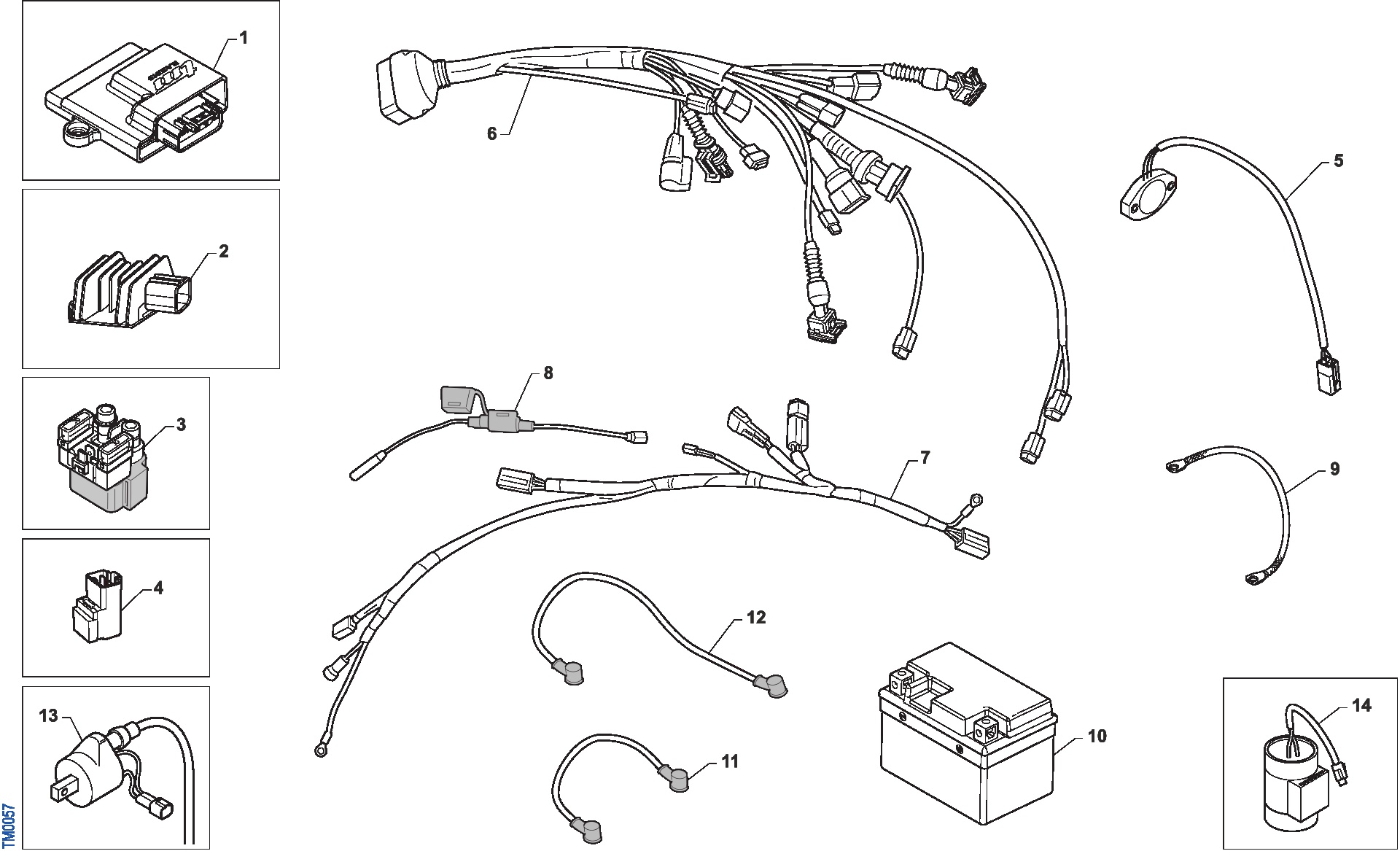 Pièces d'origine pour TM RACING 530 530 4T 530 Fi SMX 2019 - Faisceau électrique
