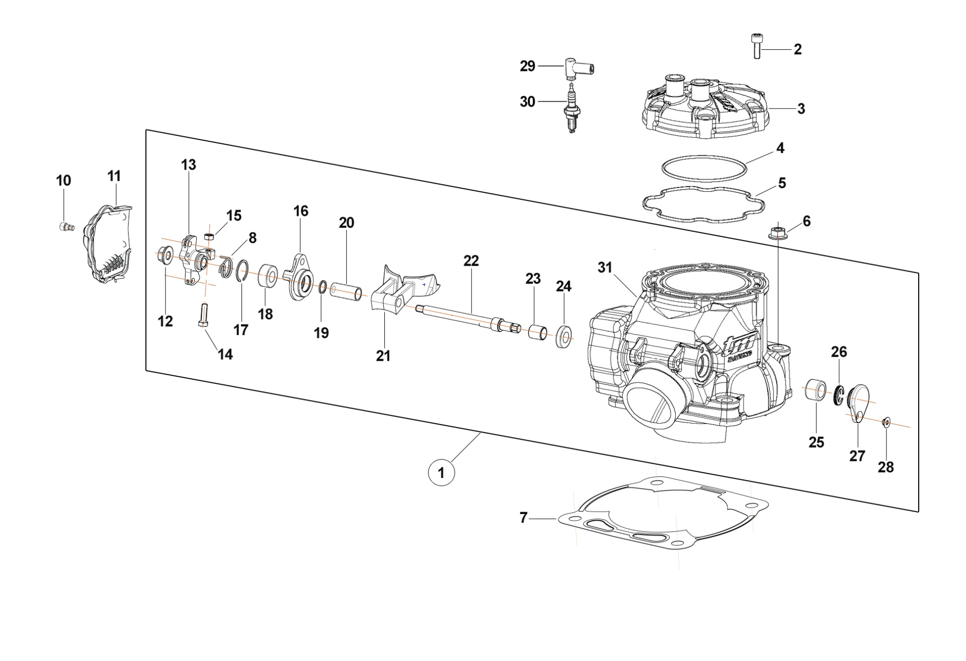 Pièces d'origine pour TM RACING 300 300 2T 300 EN 2018 - Cylindre moteur