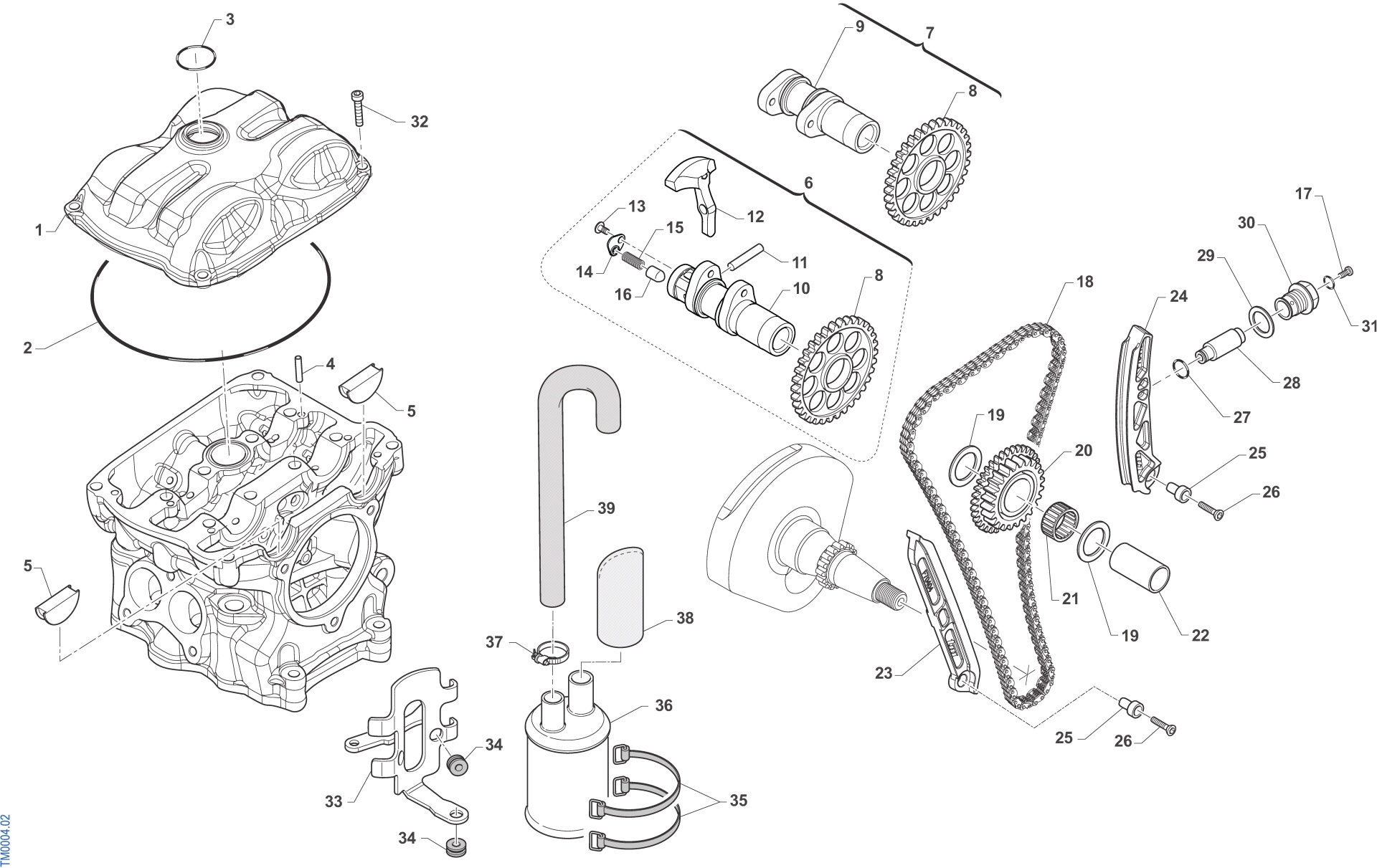 Pièces d'origine pour TM RACING 250 250 4T 250 Fi SMX 2018 - Distribution et allumage moteur