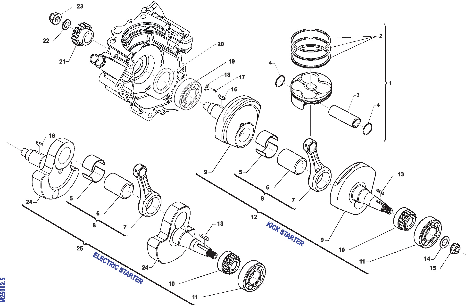 Pièces d'origine pour TM RACING 300 300 4T 300Fi MX 2018 - Vilebrequin et piston (moteur)