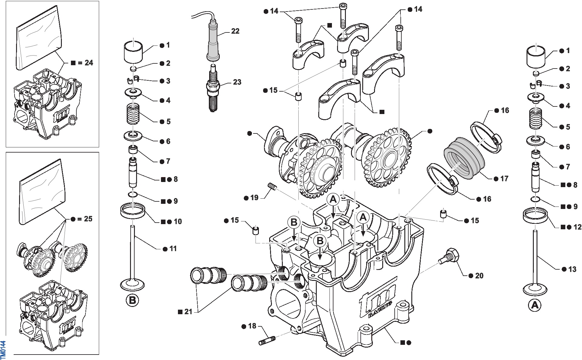 Pièces d'origine pour TM RACING 530 530 4T 530 Fi SMR 2018 - Culasse moteur
