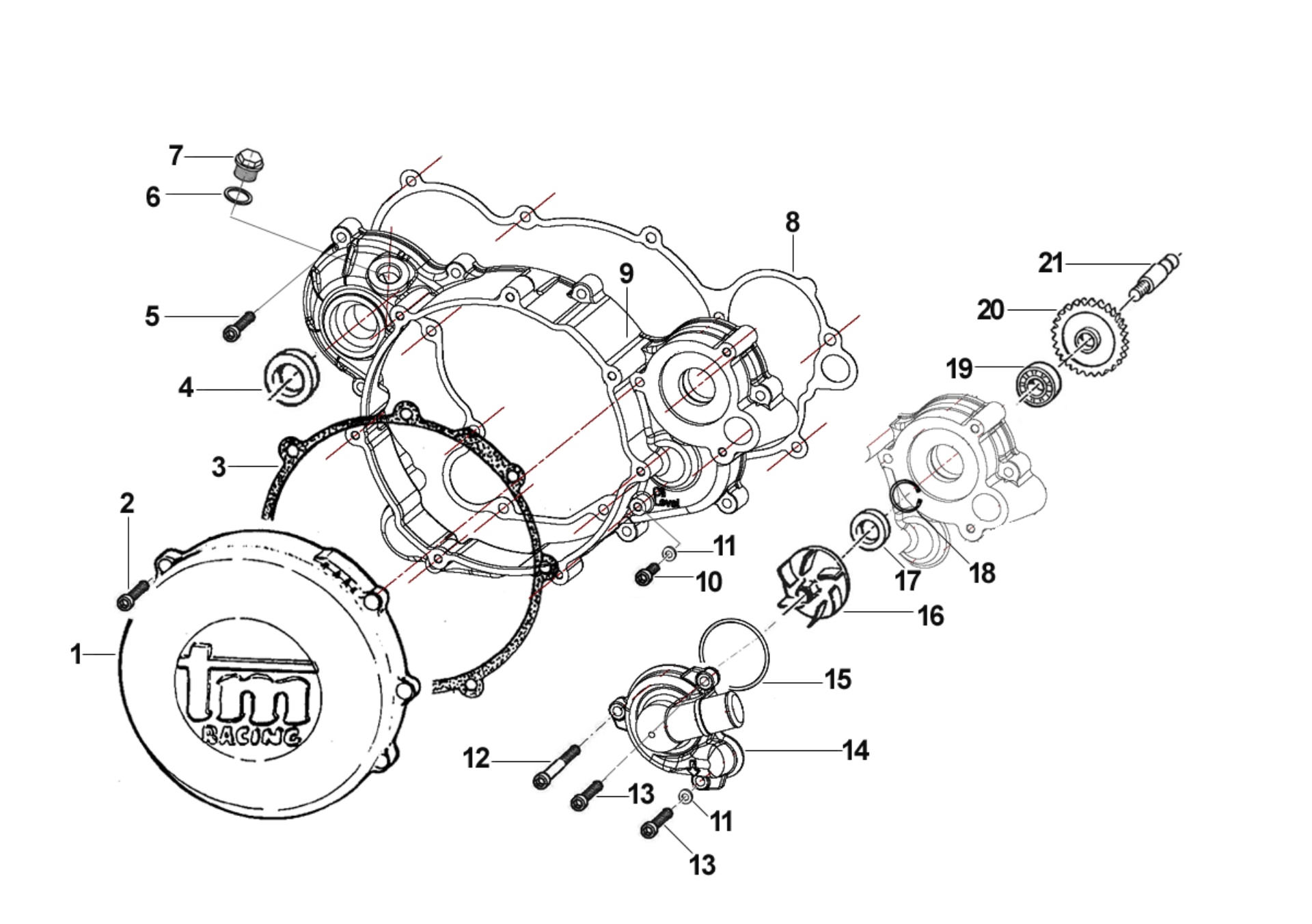 Pièces d'origine pour TM RACING 300 300 2T 300 EN 2017 - Embrayage
