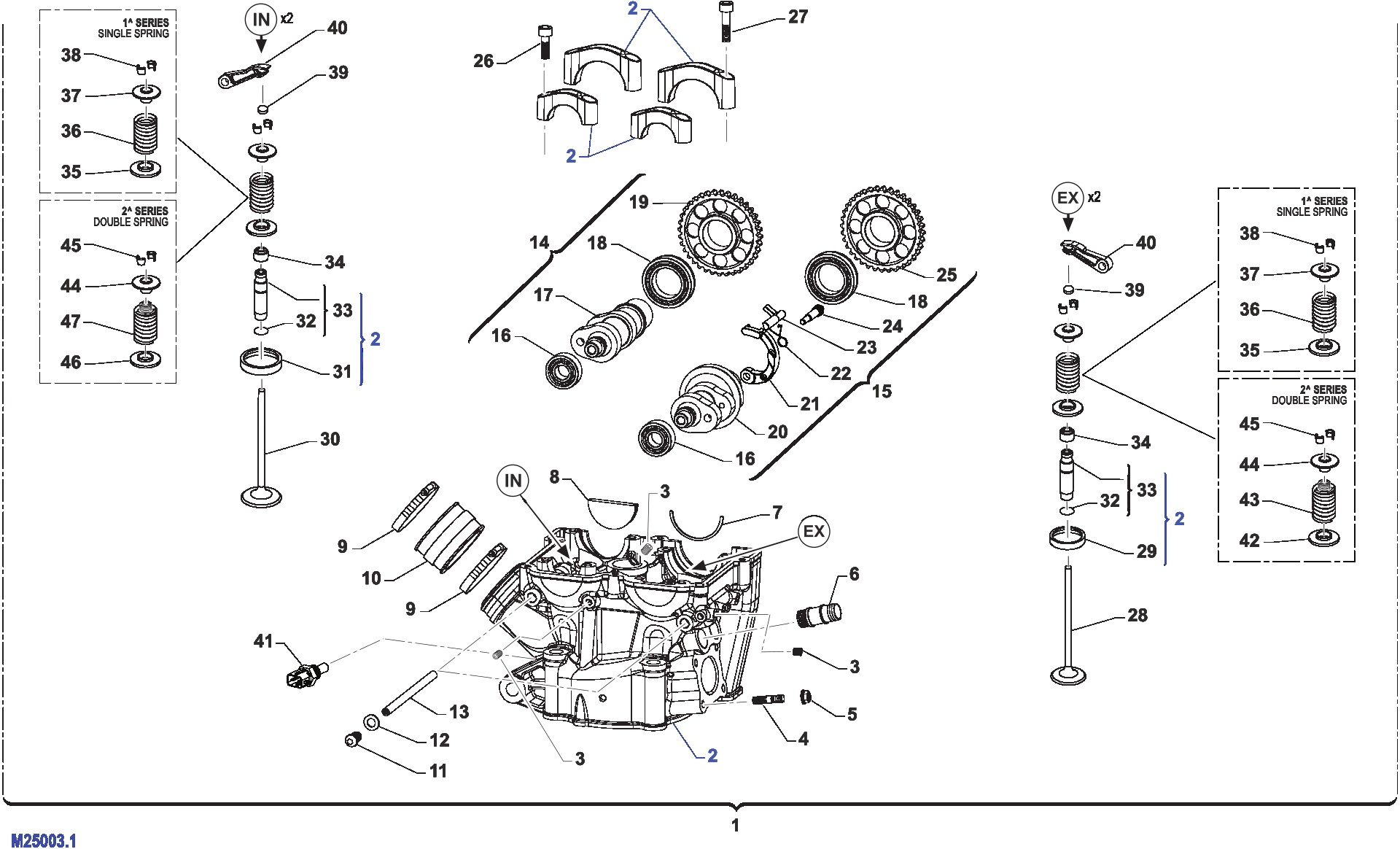 Pièces d'origine pour TM RACING 250 250 4T 250 Fi EN 2017 - Culasse moteur