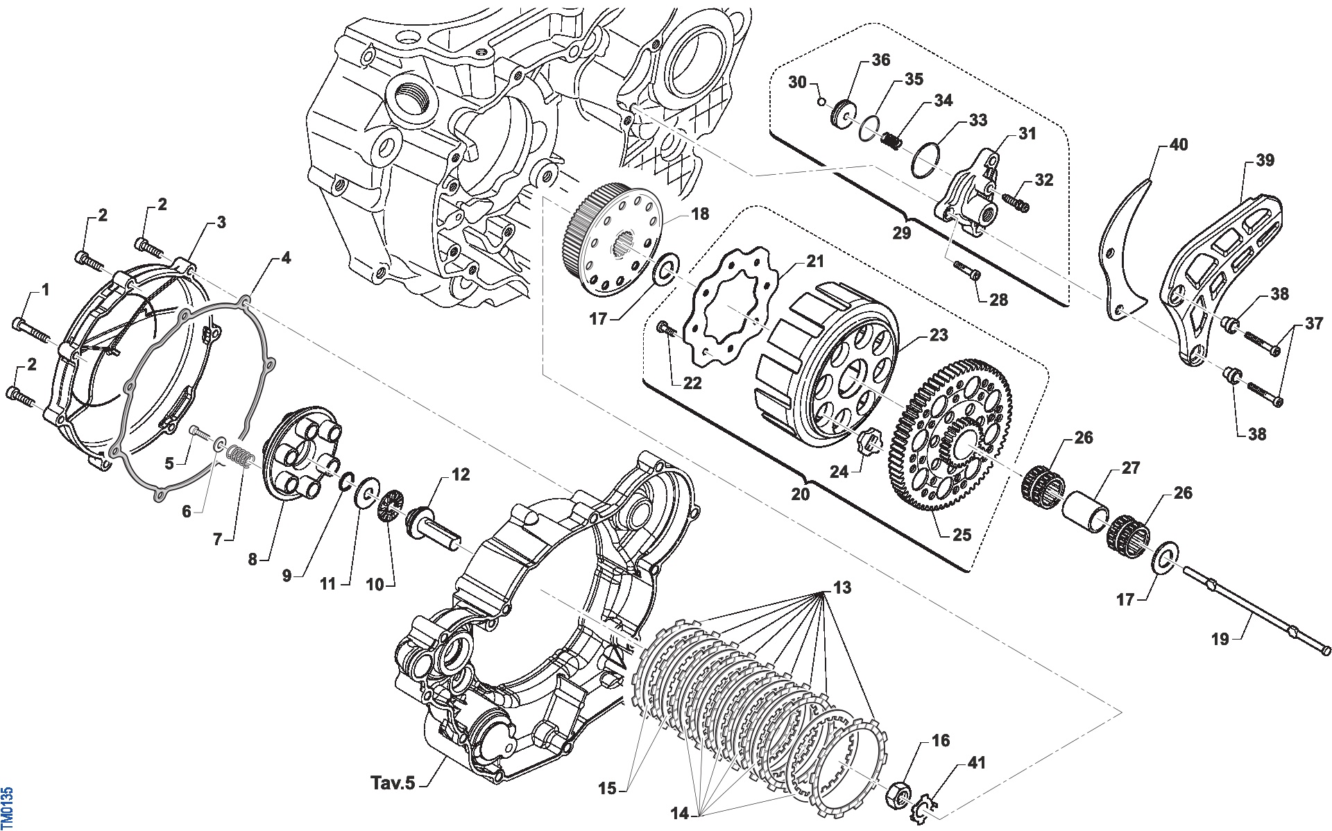 Pièces d'origine pour TM RACING 450 450 4T 450 Fi EN 2017 - Embrayage