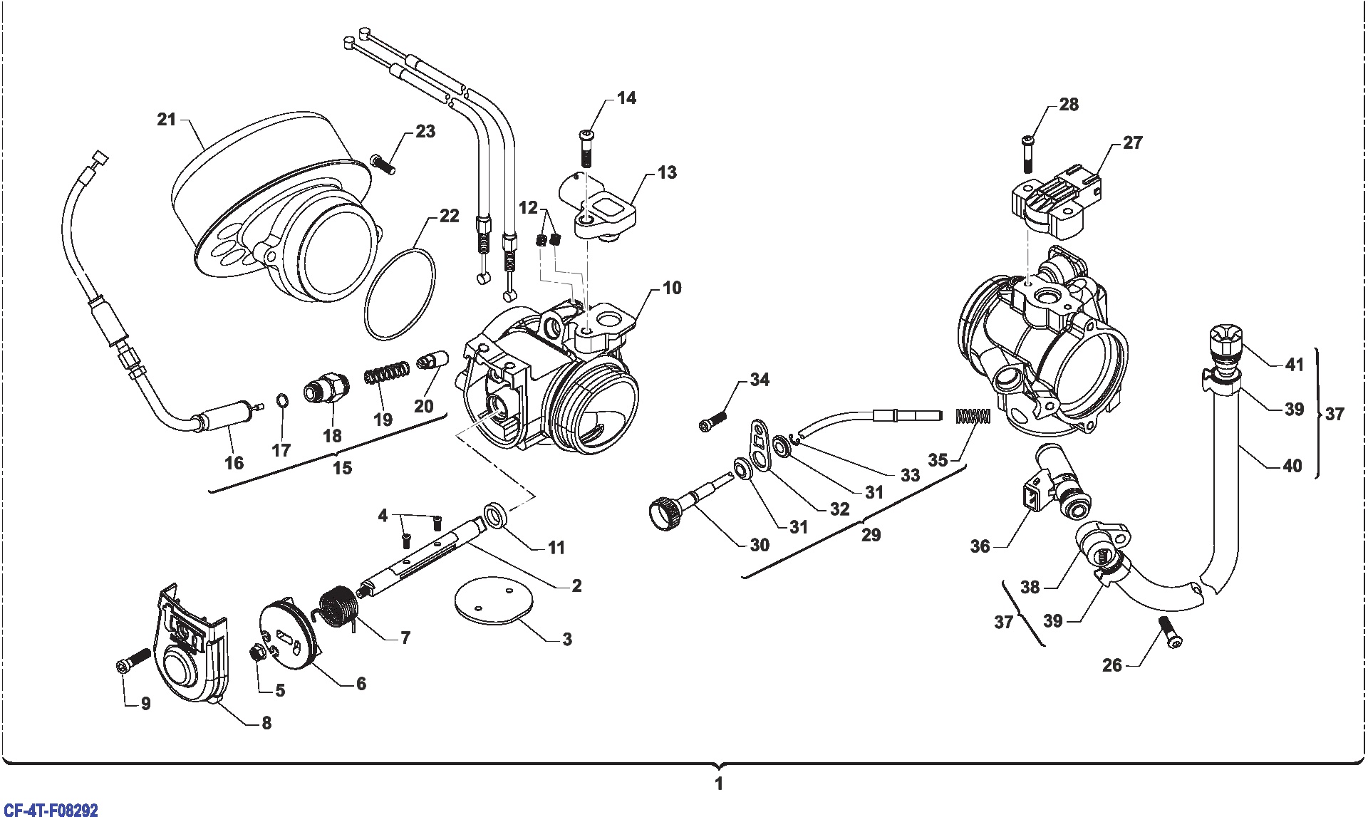 Pièces d'origine pour TM RACING 450 450 4T 450 Fi FT 2017 - Corps d'admission