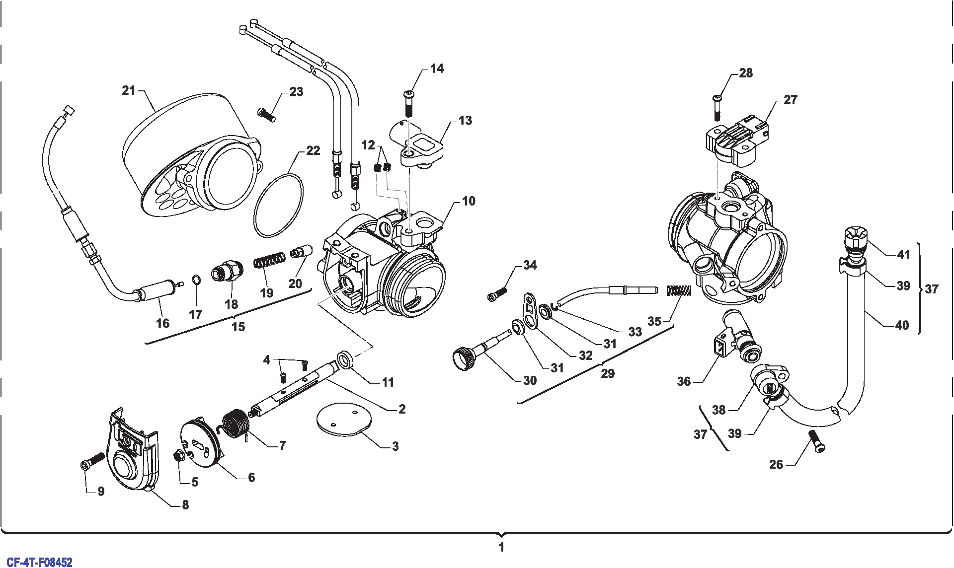 Pièces d'origine pour TM RACING 530 530 4T 530 Fi MX 2017 - Corps d'admission Marelli 530