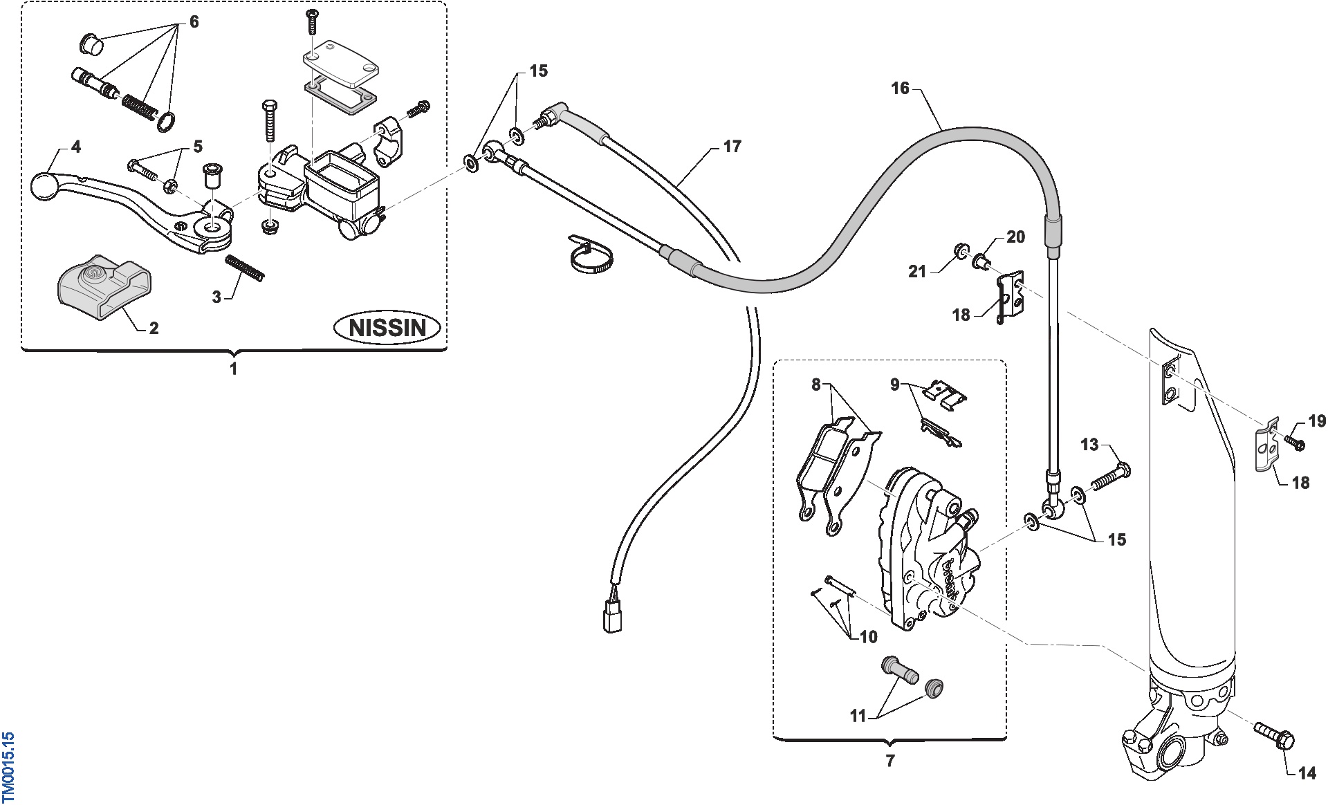 Pièces d'origine pour TM RACING 250 250 4T 250 Fi EN 2015 - Frein avant