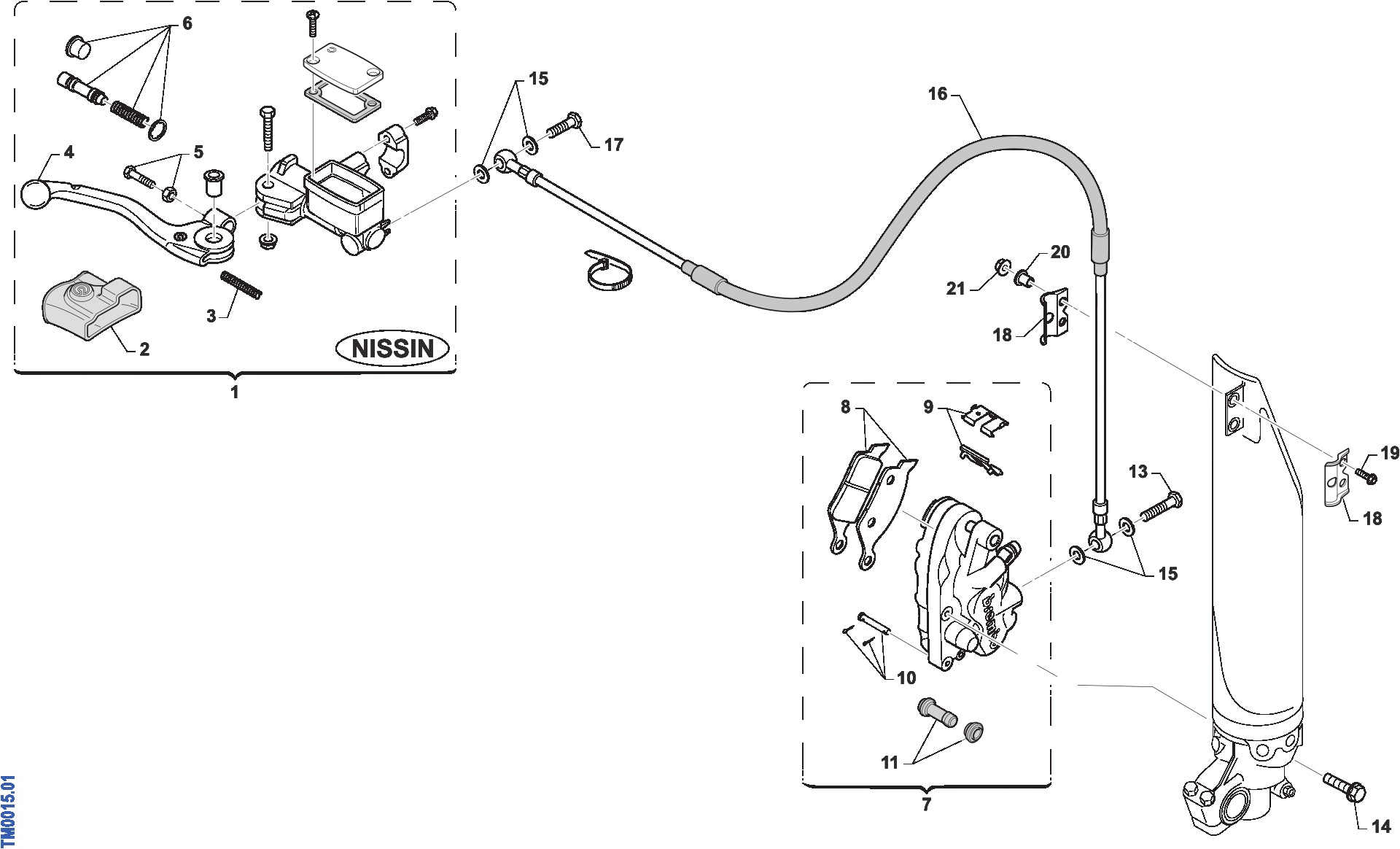 Pièces d'origine pour TM RACING 250 250 4T 250 Fi MX 2015 - Frein avant