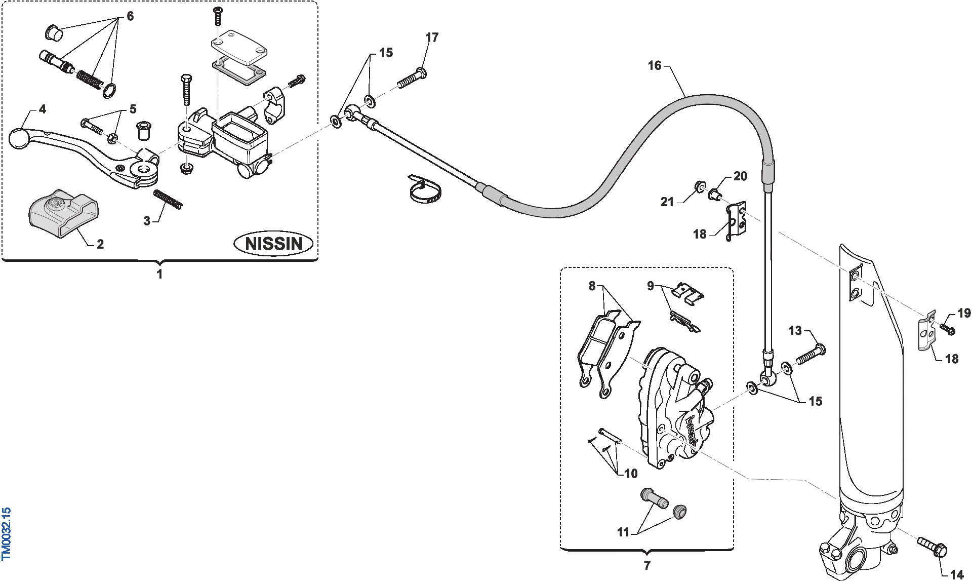 Pièces d'origine pour TM RACING 450 450 4T 450 Fi MX 2015 - Frein avant
