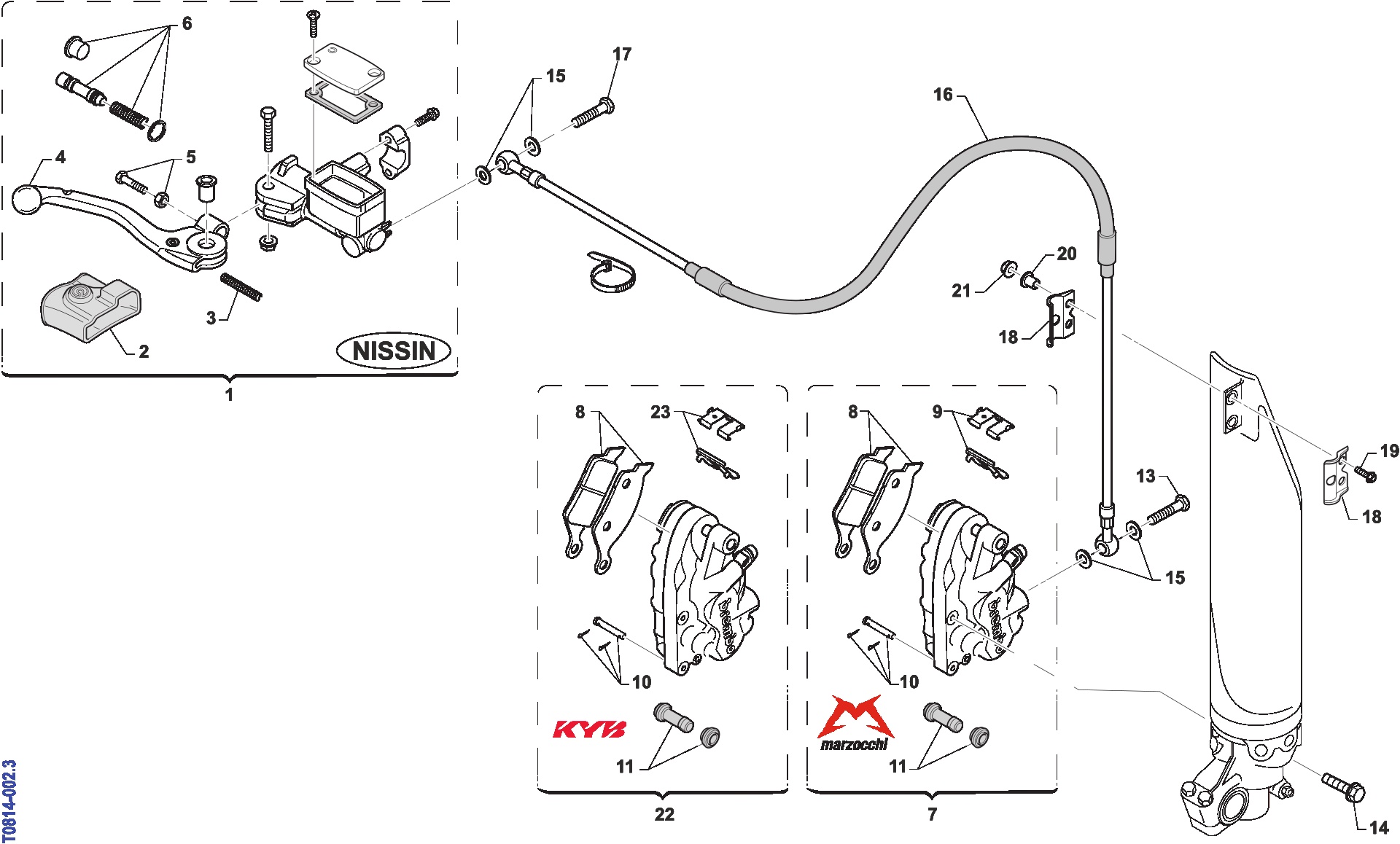 Pièces d'origine pour TM RACING 125 125 2T 125 MX 2014 - Frein avant