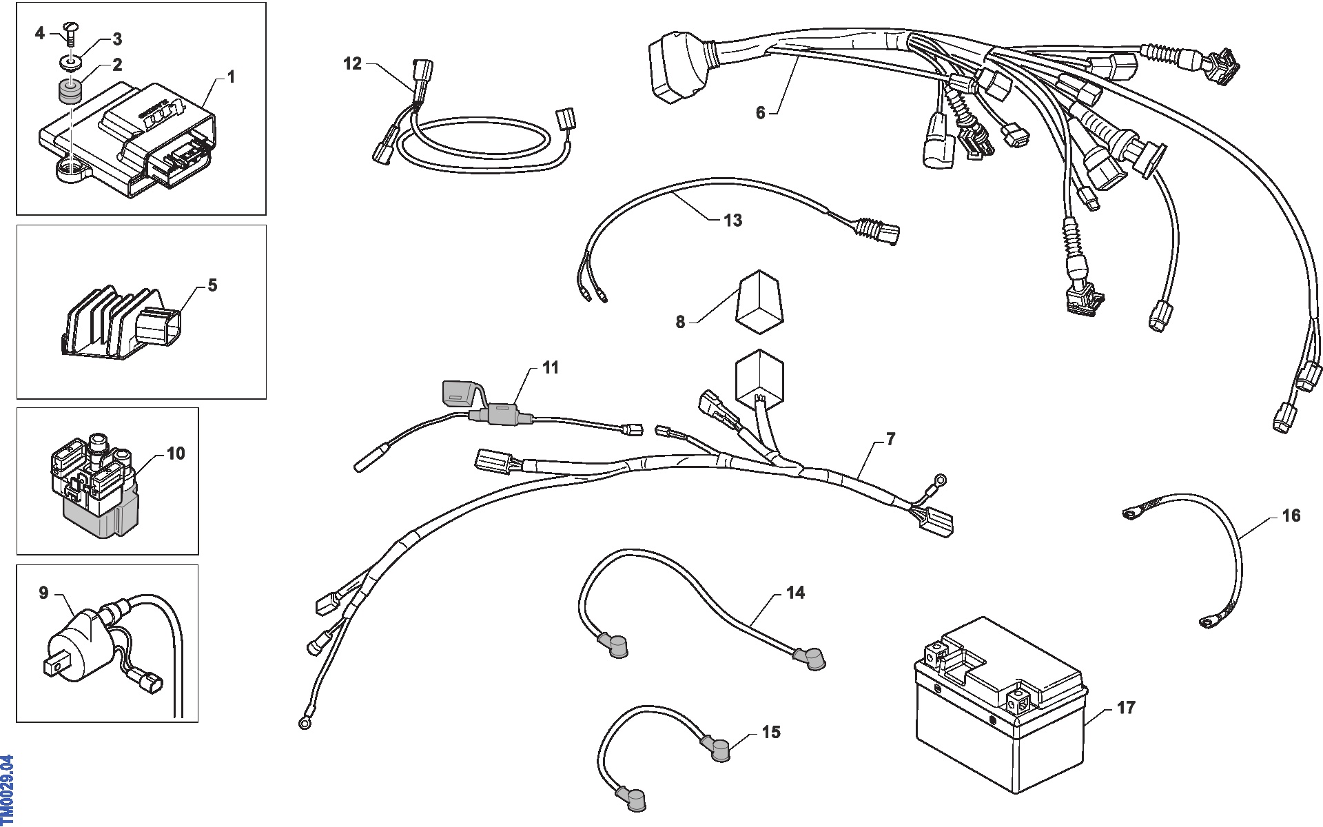 Pièces d'origine pour TM RACING 250 250 4T 250 Fi EN 2014 - Faisceau électrique