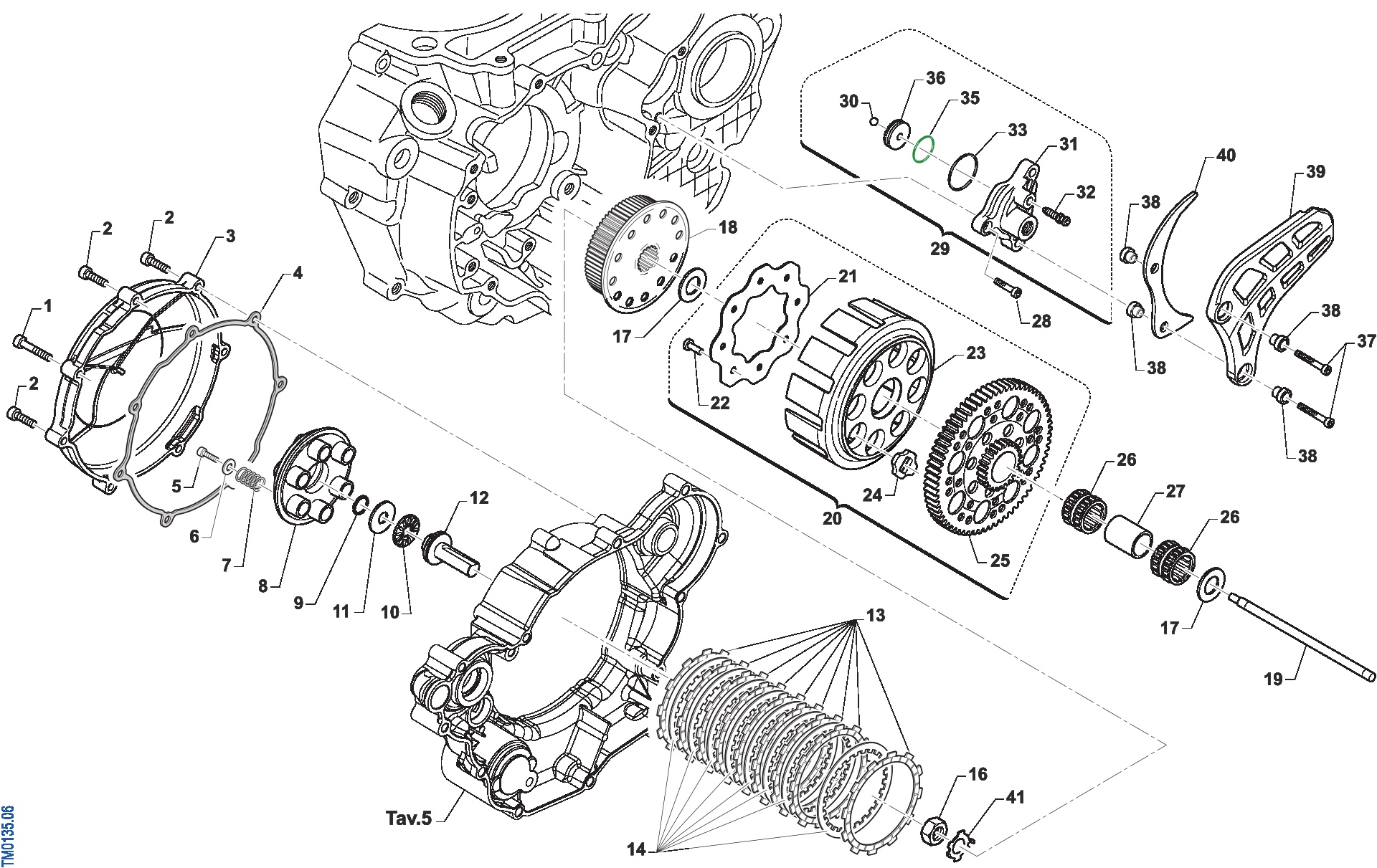 Pièces d'origine pour TM RACING 450 450 4T 450 Fi SMX 2014 - Embrayage et pièces associées