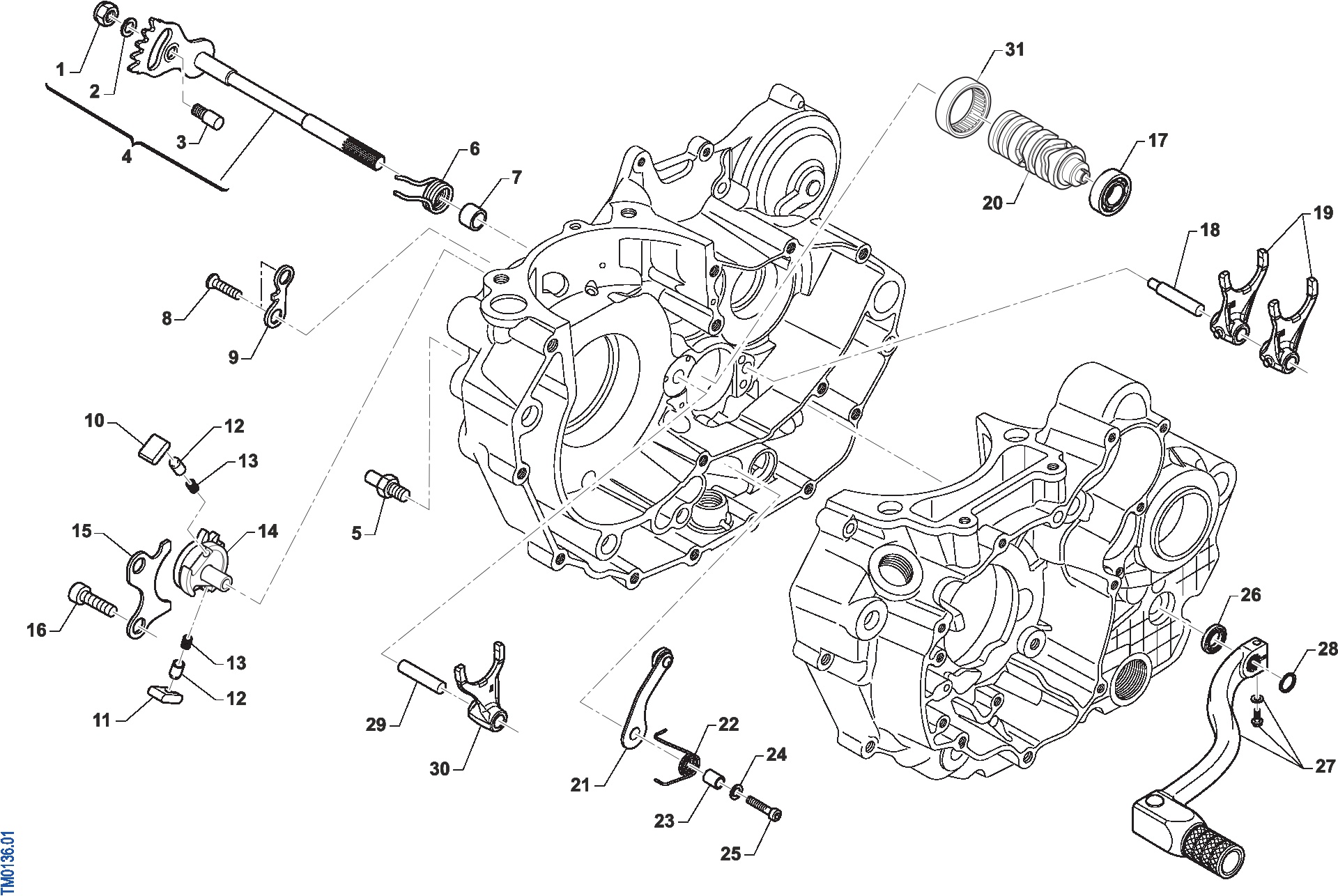 Pièces d'origine pour TM RACING 450 450 4T 450 Fi SMX 2014 - Boîtes de vitesses